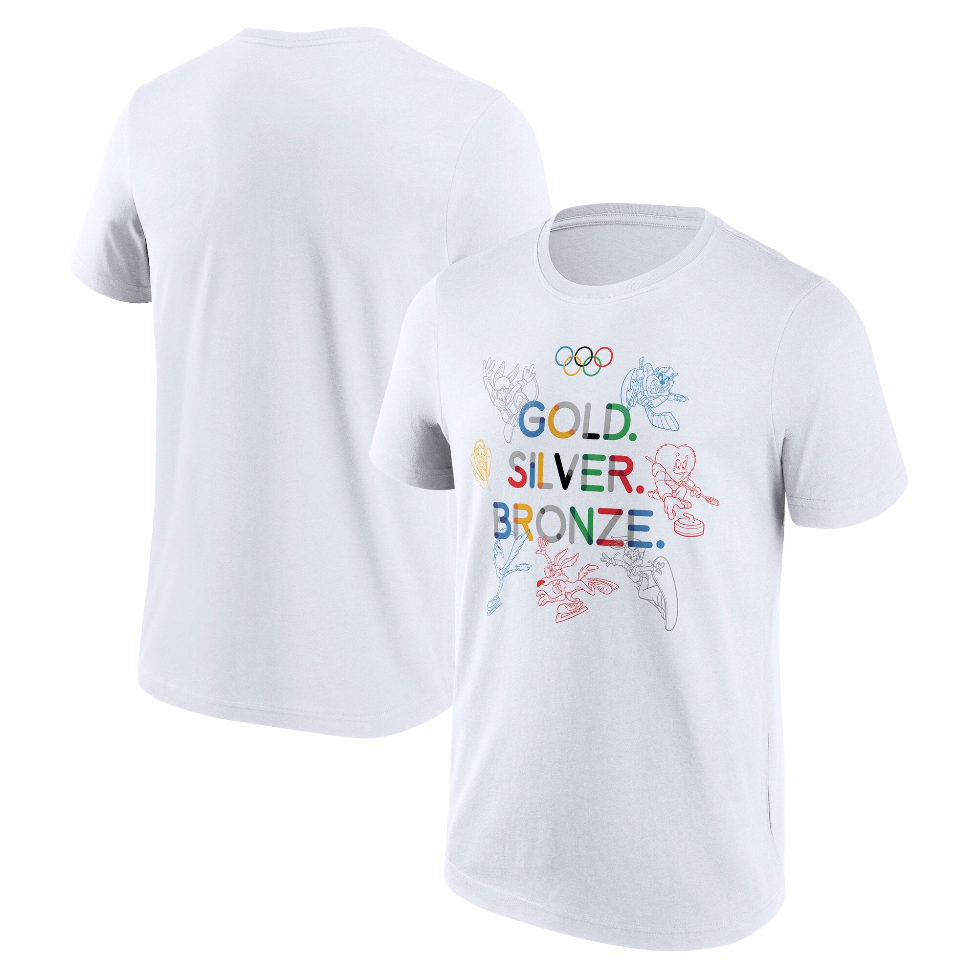 Maglietta The Olympic Collection x Looney Tunes Oro Argento Bronzo - Bianco