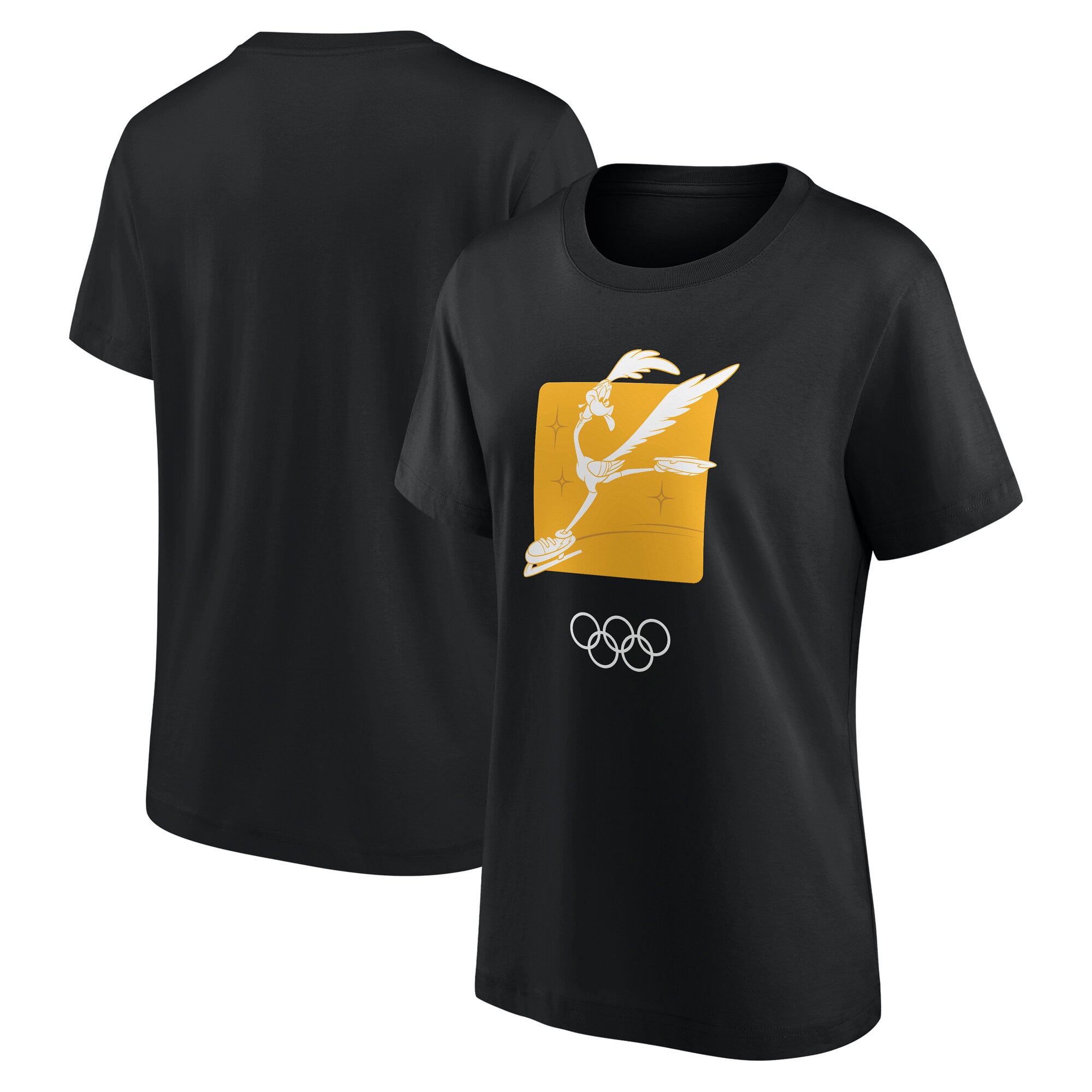 Maglietta The Olympic Collection x Looney Tunes Retro Pattinaggio sul ghiaccio - Nero - Donna