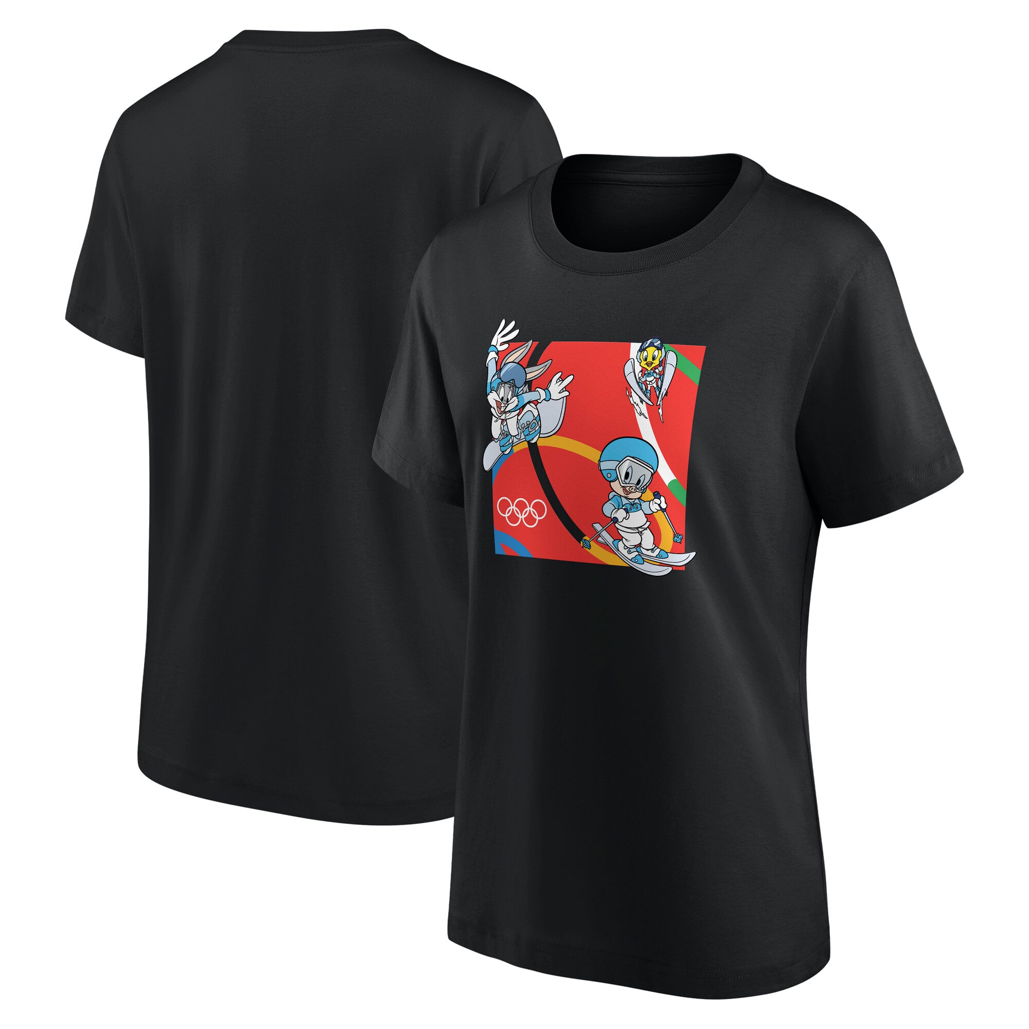 Maglietta grafica The Olympic Collection x Looney Tunes Collage - Nero - Donna