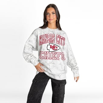 Women's Gameday Couture  Arctic Camo Kansas City Chiefs Whiteout Oversized Premium Fleece Sweatshirt