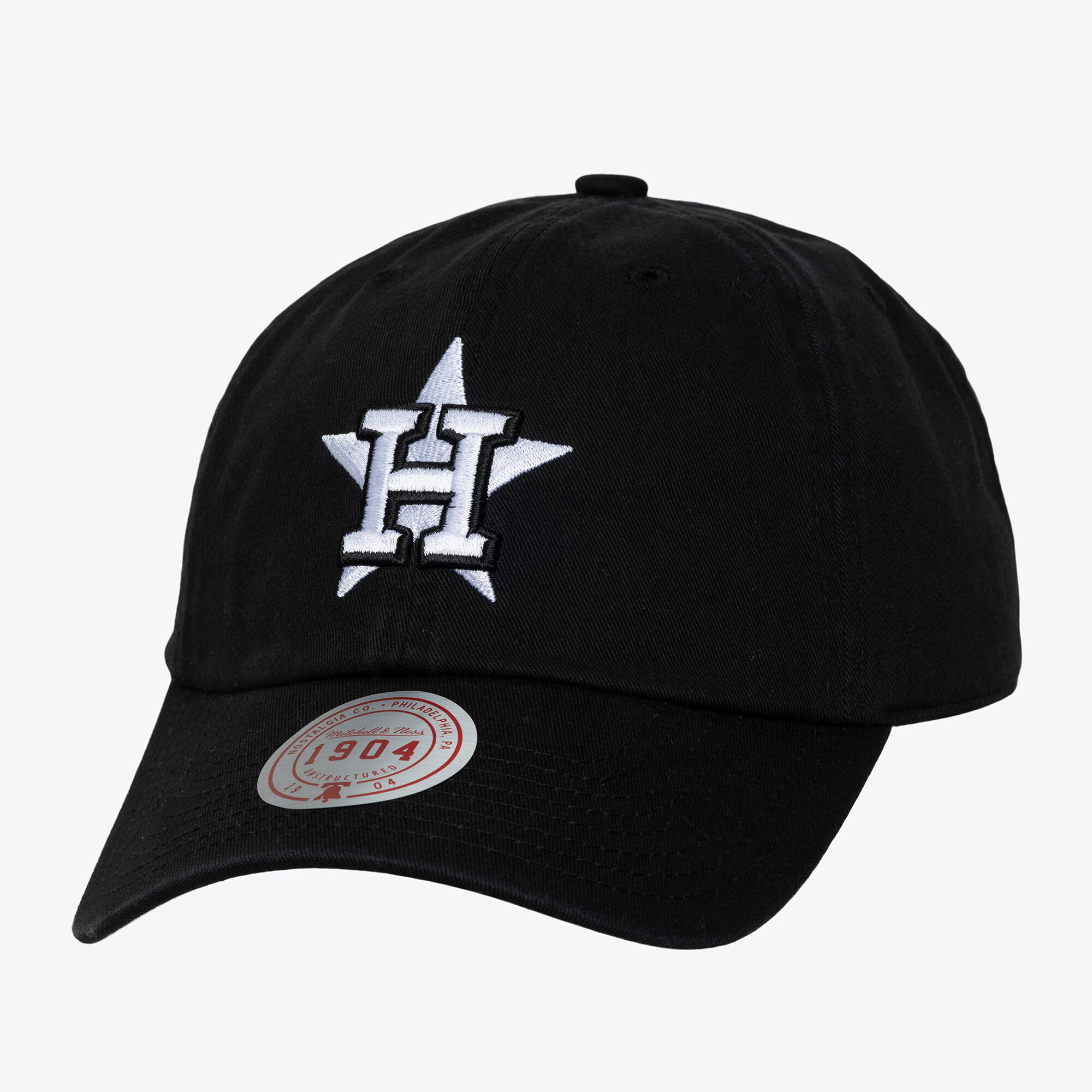 Unisex Mitchell & Ness Black & White Houston Astros 1904 Strapback Adjustable Hat