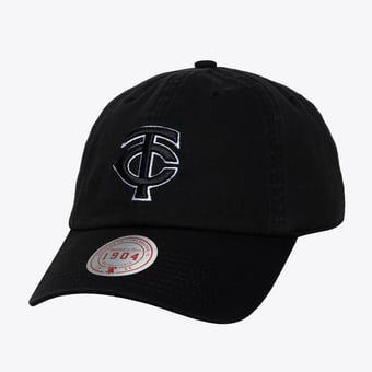 Unisex Mitchell & Ness Black & White Minnesota Twins 1904 Strapback Adjustable Hat