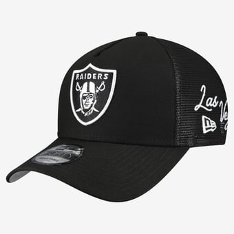 Men's New Era Black Las Vegas Raiders City Script 9FORTY A-Frame Adjustable Hat