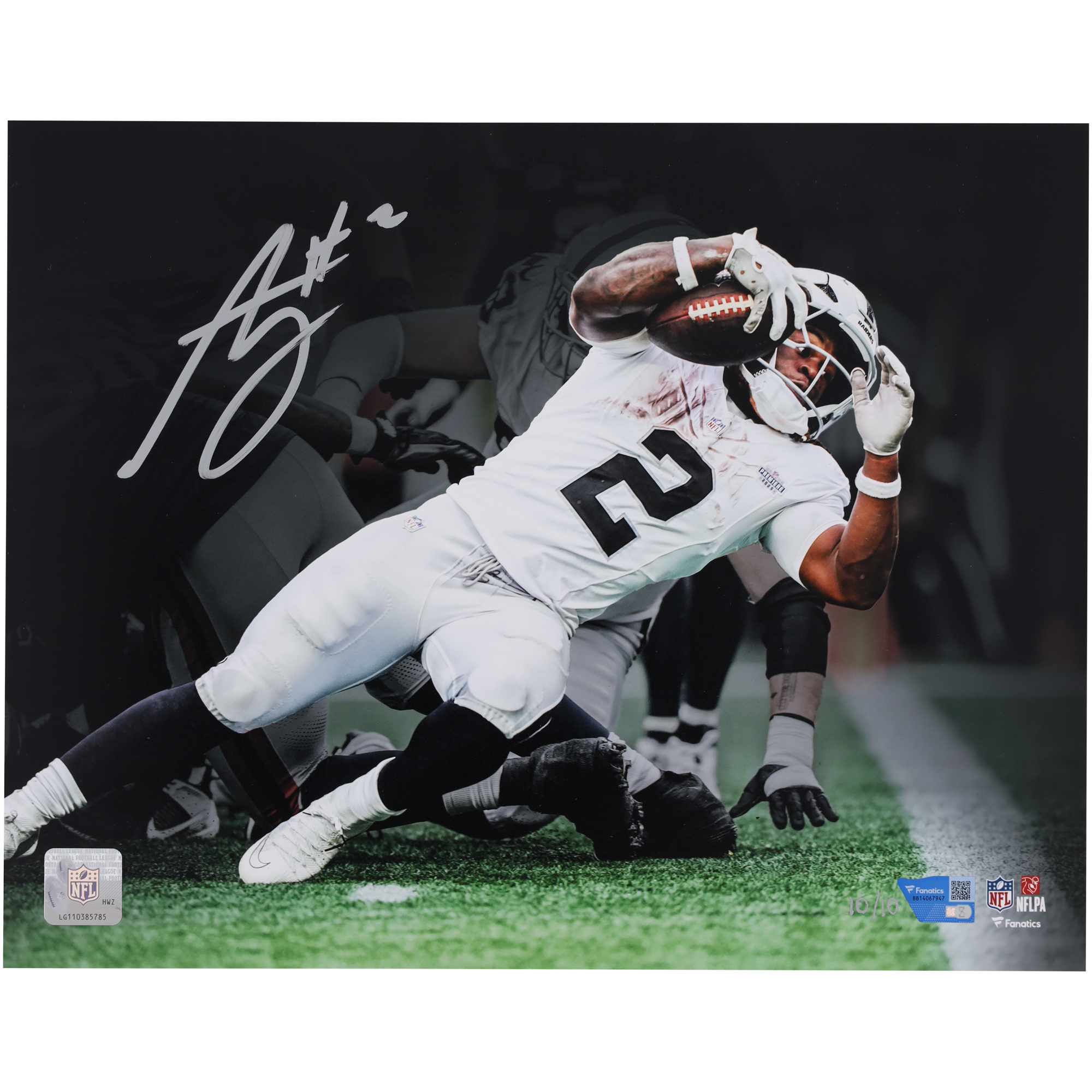 Ashton Jeanty Las Vegas Raiders Autographed 11" x 14" Diving Touchdown NFL Debut Spotlight Photograph - Limited Edition of 10