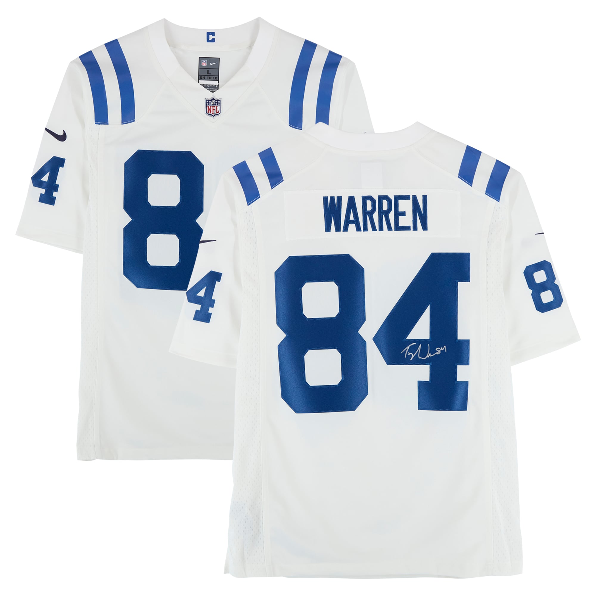 Tyler Warren Indianapolis Colts Autographed White Nike Limited Jersey