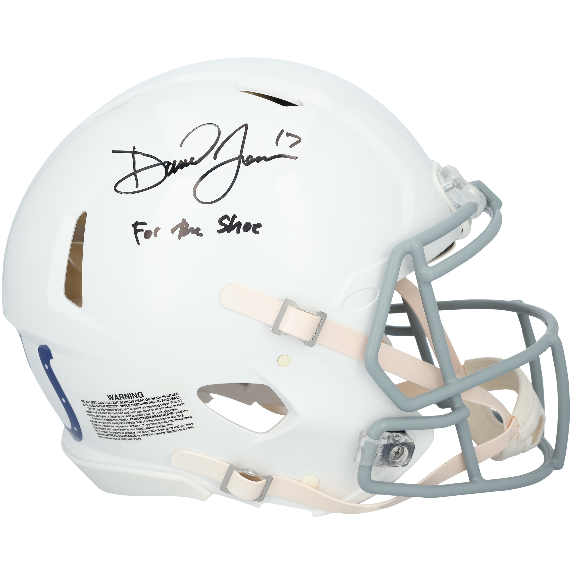 Daniel Jones Indianapolis Colts Autographed Riddell 2021 Throwback Speed Authentic Helmet with "For The Shoe" Inscription