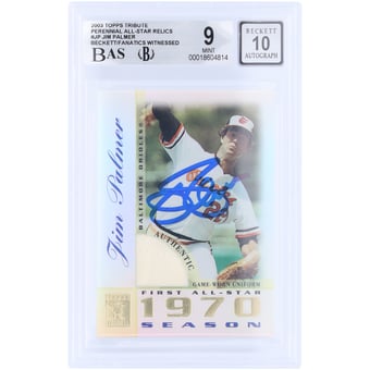 Jim Palmer Baltimore Orioles Autographed 2003 Topps Tribute Perennial All-Star GU Relic #TR-JP Beckett Fanatics Witnessed Authenticated 9/10 Card