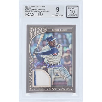 Andre Dawson Chicago Cubs Autographed 2015 Topps GQ GU Relic #GQR-AD Beckett Fanatics Witnessed Authenticated 9/10 Card