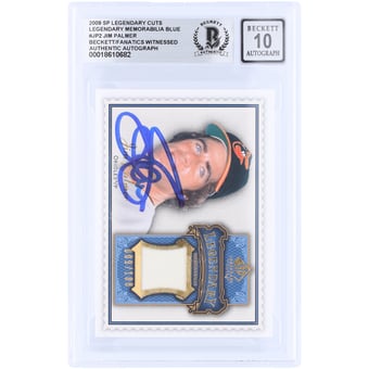 Jim Palmer Baltimore Orioles Autographed 2009 Upper Deck SP Legendary Cuts Legendary Memorabilia Blue GU Relic #LM-JP2 #/100 Beckett Fanatics Witnessed Authenticated 10 Card
