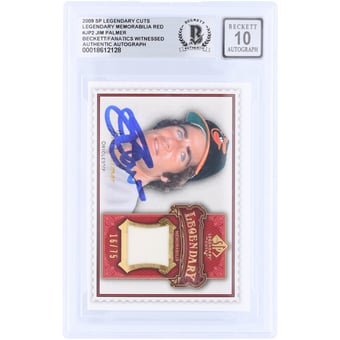 Jim Palmer Baltimore Orioles Autographed 2009 Upper Deck SP Legendary Cuts Legendary Memorabilia Red GU Relic #LM-JP2 #/75 Beckett Fanatics Witnessed Authenticated 10 Card