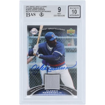 Andre Dawson Chicago Cubs Autographed 2007 Upper Deck Sweet Spot Classic GU Relic #CM-AD Beckett Fanatics Witnessed Authenticated 9/10 Card
