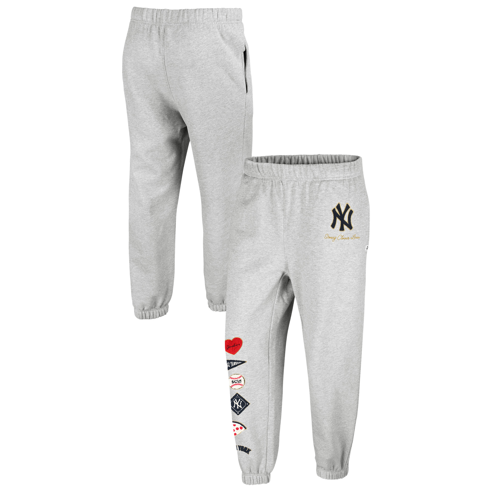 Women's '47 x Stoney Clover Lane Heather Gray New York Yankees Venice Jogger Pants