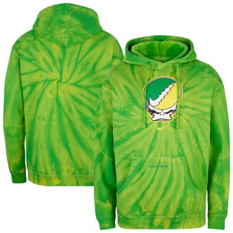 Men's Nike Green Oregon Ducks Grateful Ducks Tie-Dye Hoodie