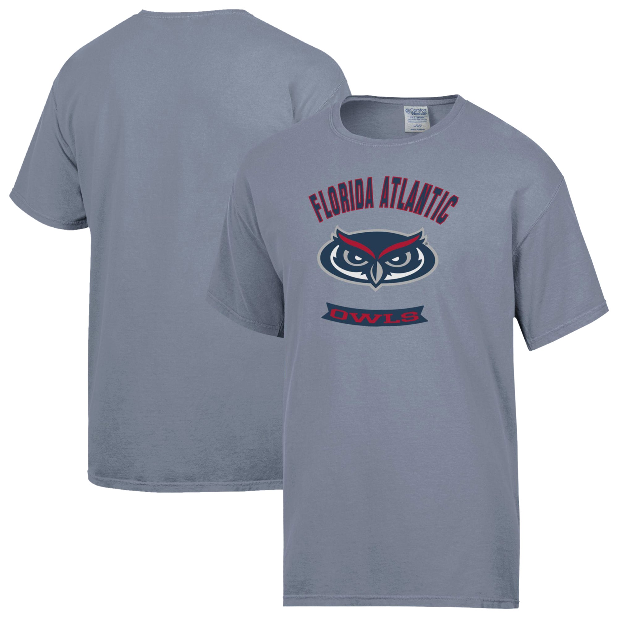 Men's ComfortWash Gray Florida Atlantic Owls Banner T-Shirt
