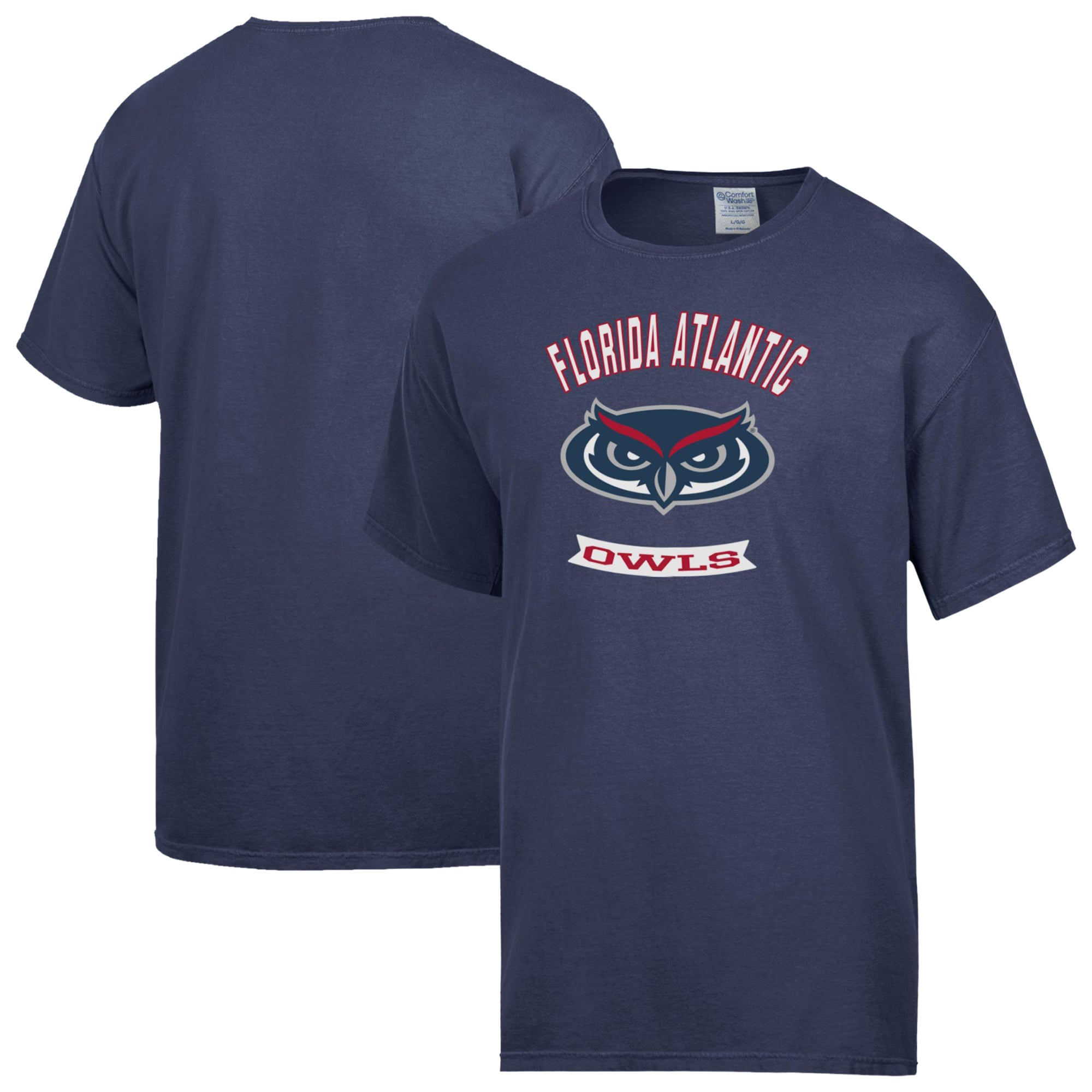 Men's ComfortWash Navy Florida Atlantic Owls Banner T-Shirt