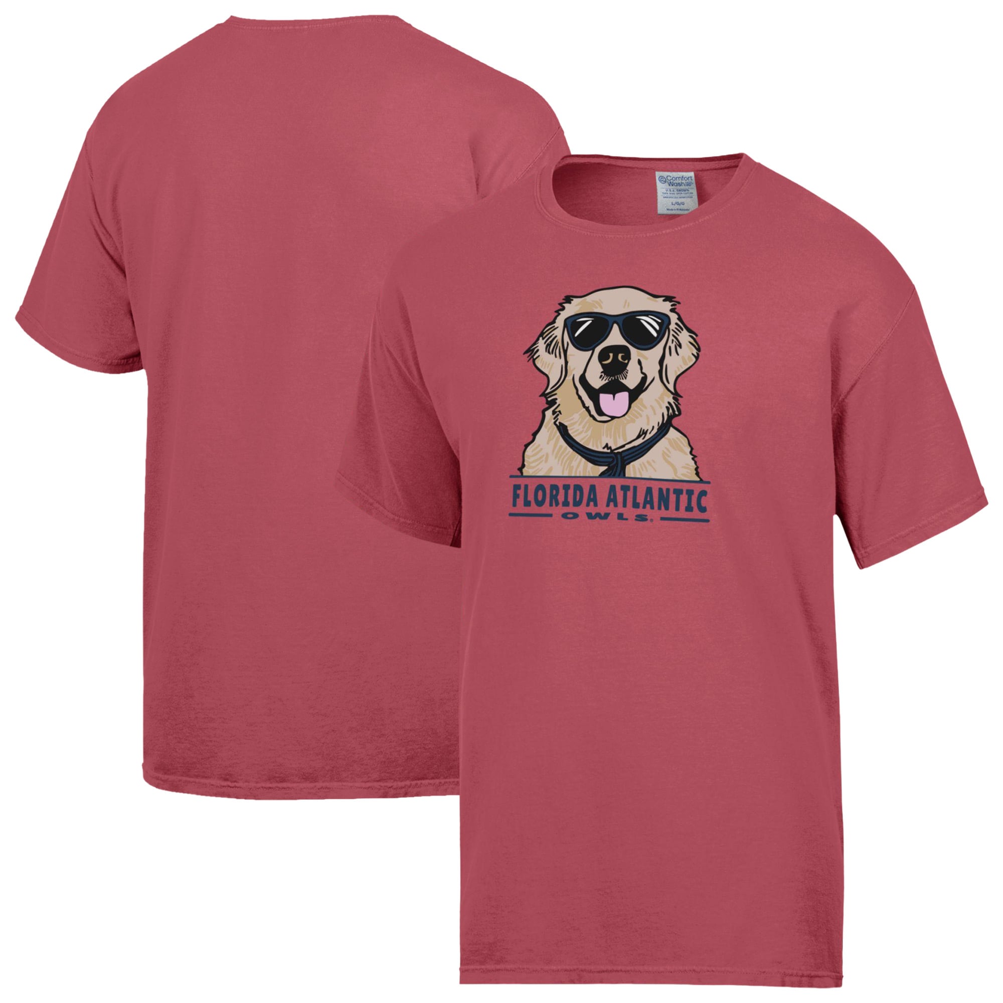 Men's ComfortWash Red Florida Atlantic Owls Dog T-Shirt
