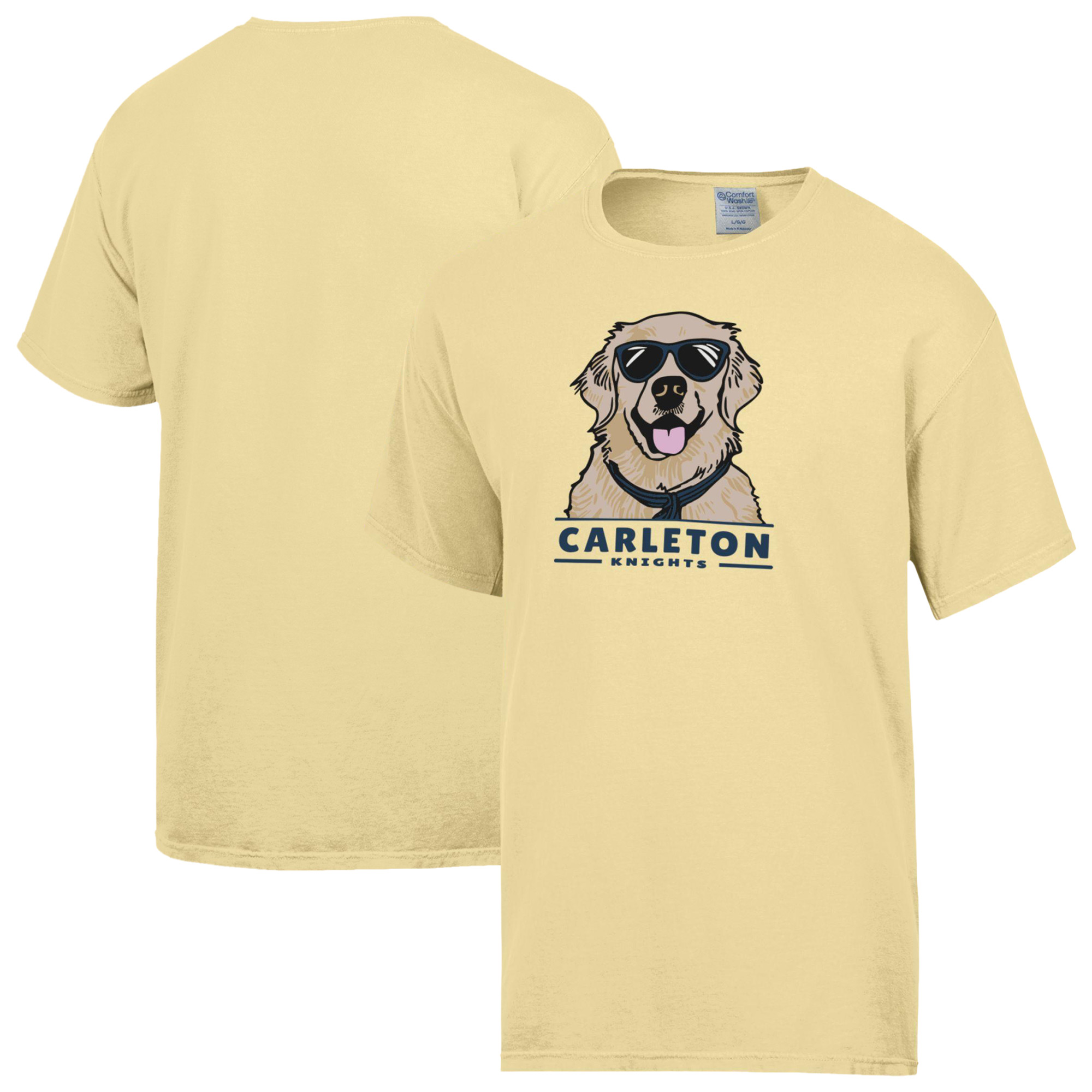 Men's ComfortWash Yellow Carleton Knights Dog T-Shirt