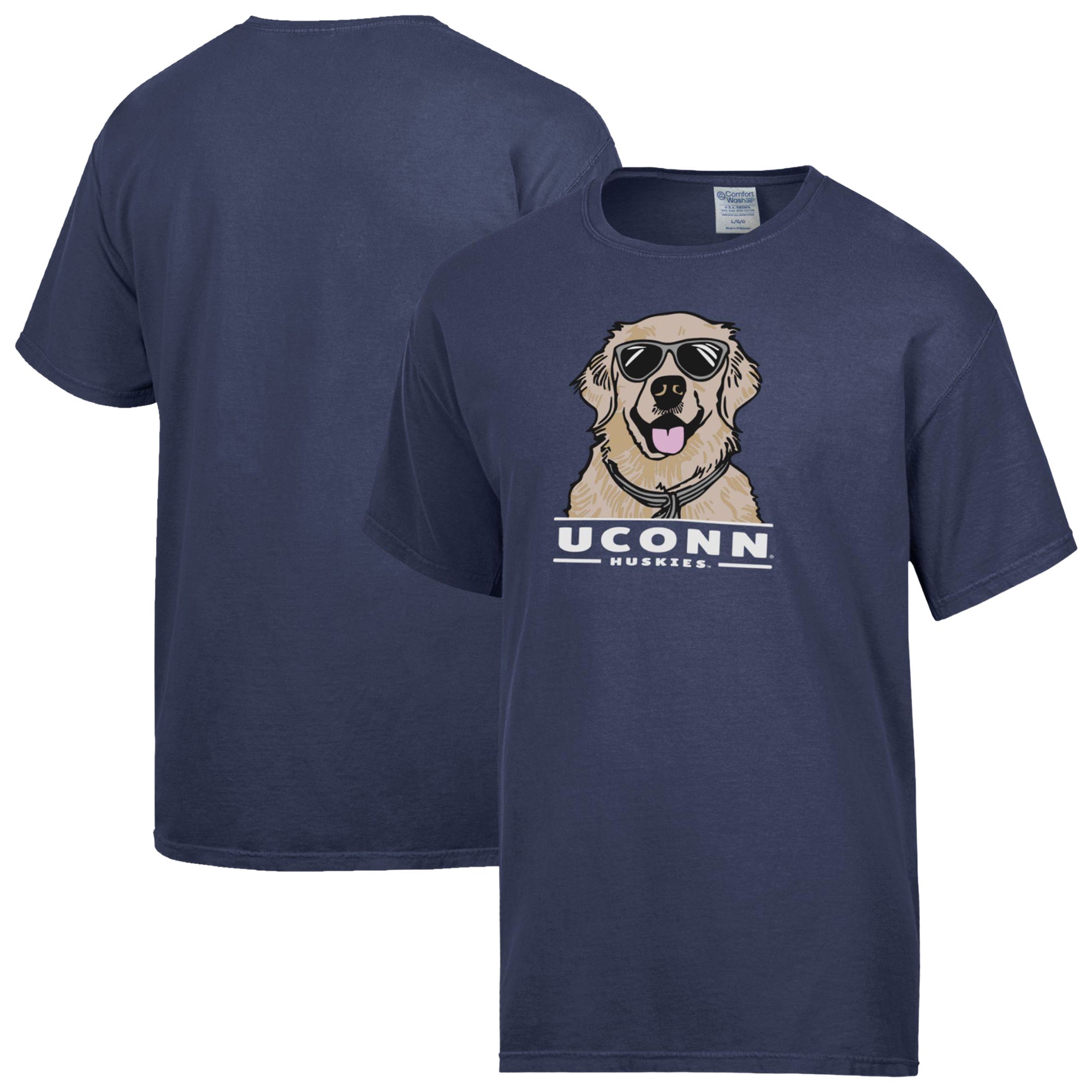 Men's ComfortWash Navy UConn Huskies Dog T-Shirt