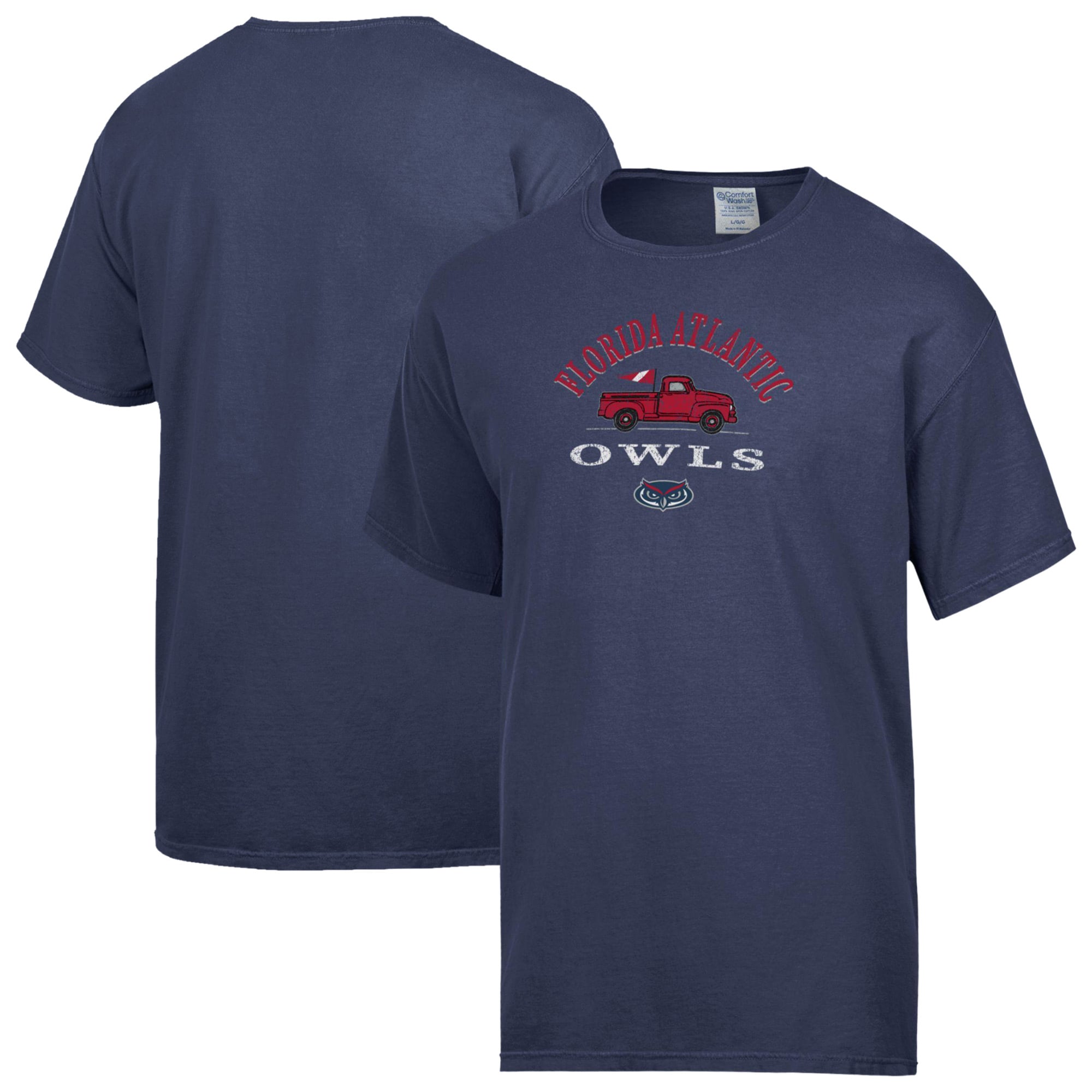 Men's ComfortWash Navy Florida Atlantic Owls Truck T-Shirt
