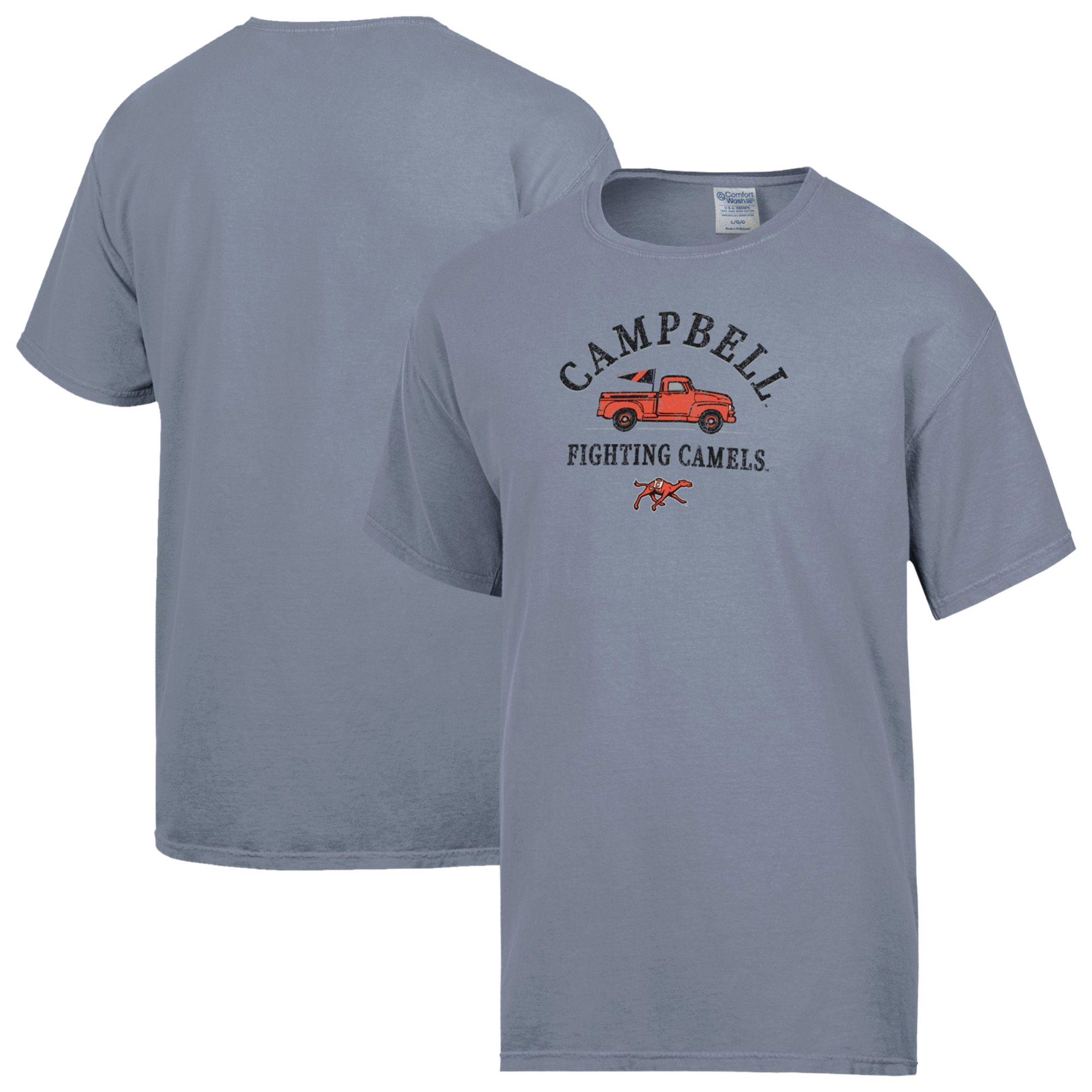 Men’s ComfortWash Gray Campbell Fighting Camels Truck T-Shirt Men’s ComfortWash Gray Campbell Fighting Camels Truck T-Shirt