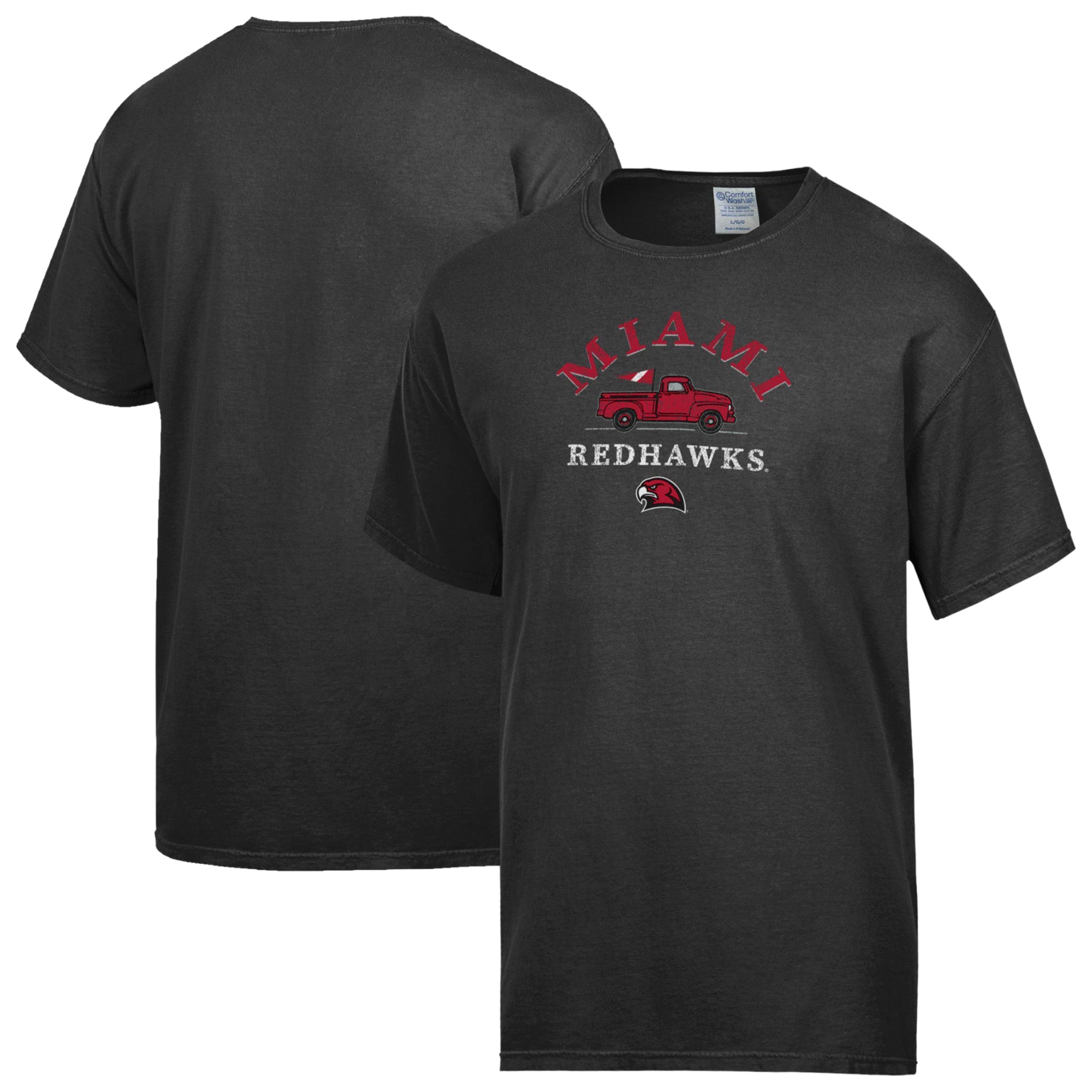 Men's ComfortWash Black Miami University RedHawks Truck T-Shirt