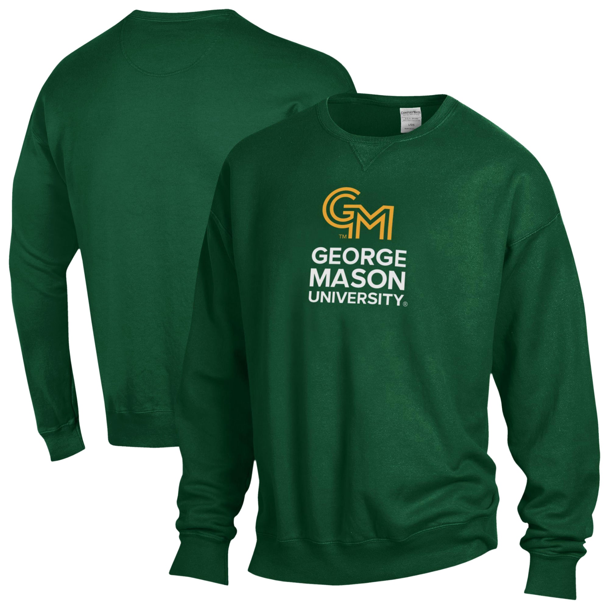 Men's ComfortWash Green George Mason Patriots Fleece Sweatshirt