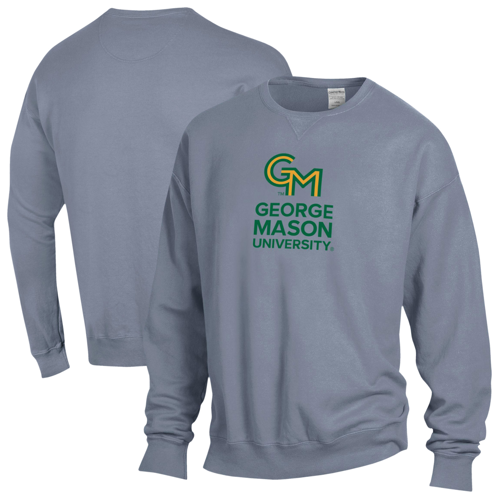 Men's ComfortWash  Gray George Mason Patriots Fleece Sweatshirt