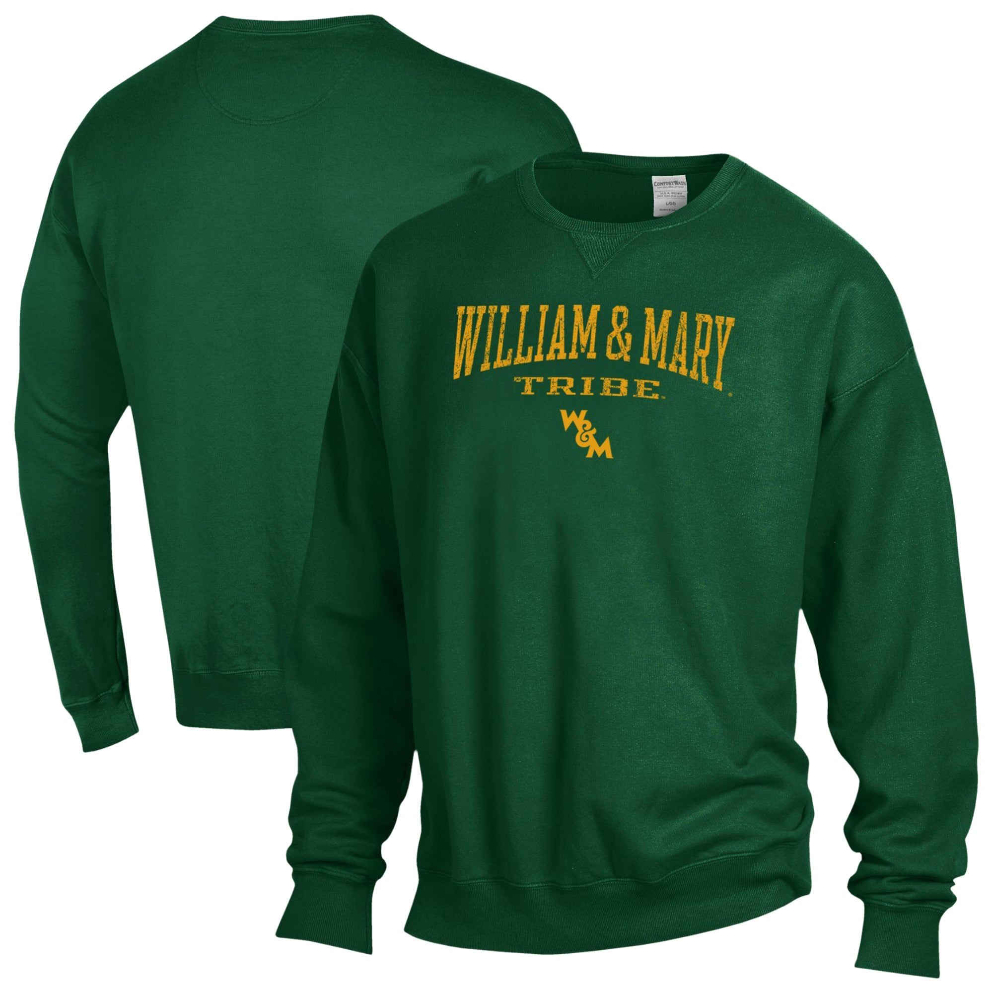 Men's ComfortWash  Green William & Mary Tribe Fleece Sweatshirt