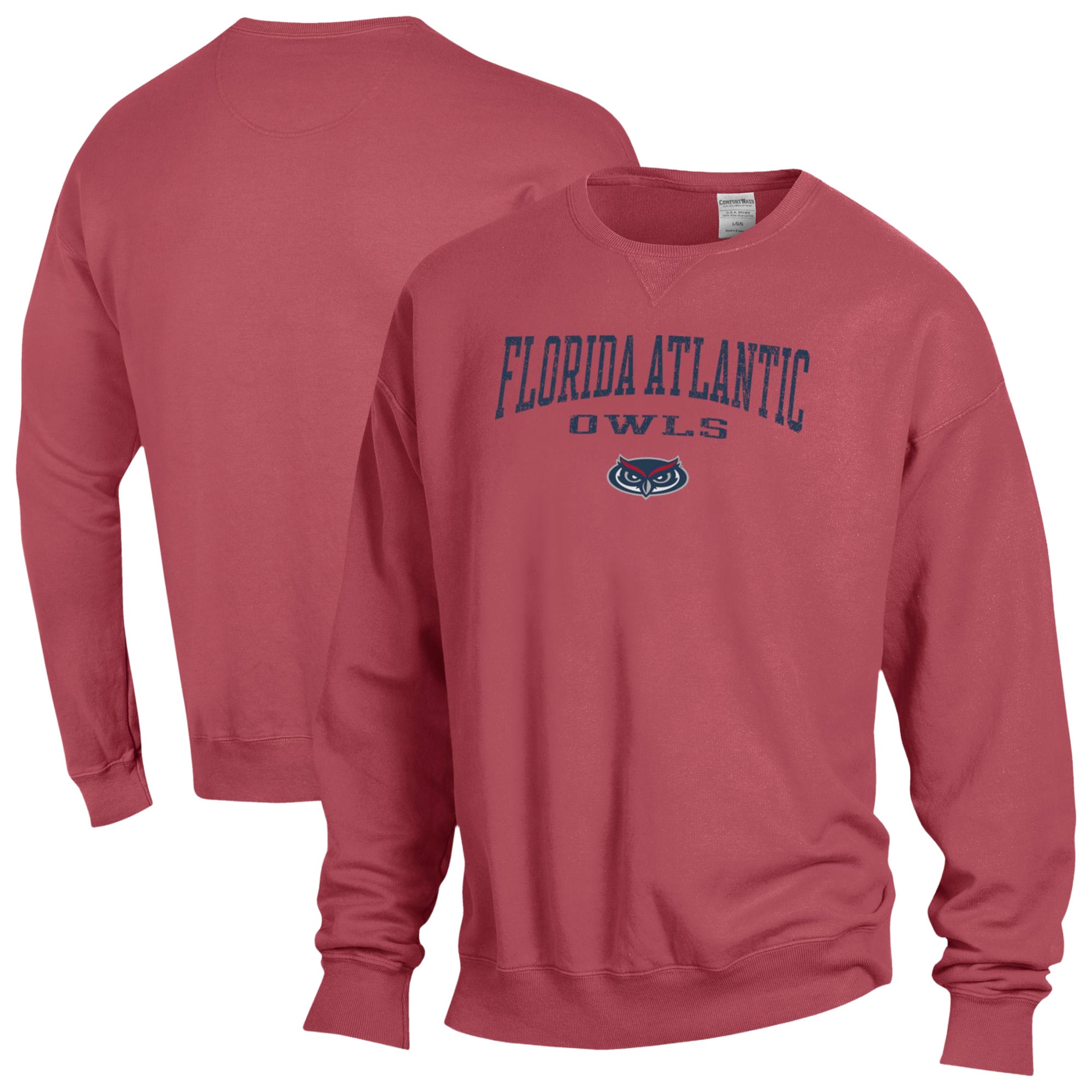 Men's ComfortWash  Red Florida Atlantic Owls Fleece Sweatshirt