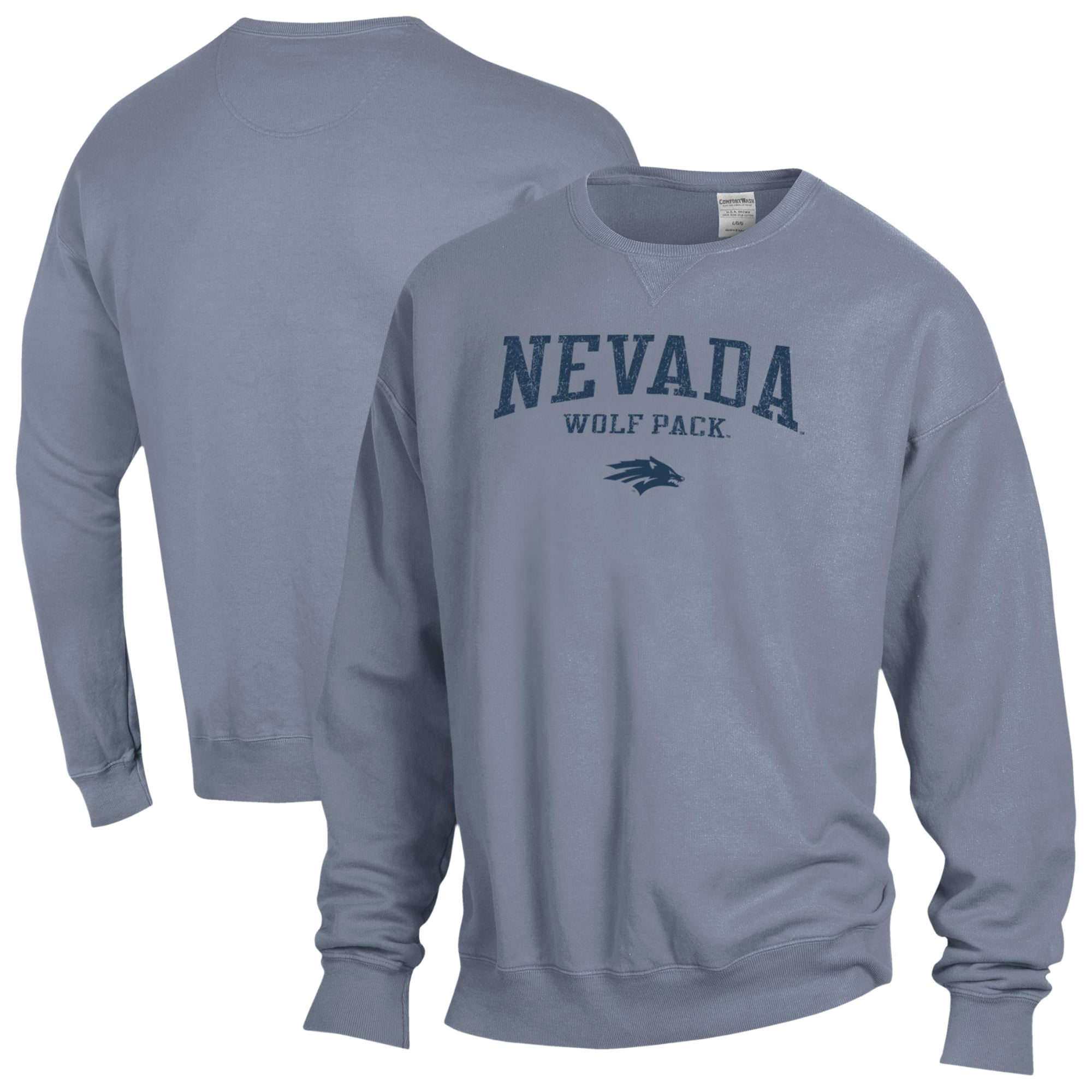 Men's ComfortWash  Gray Nevada Wolf Pack Fleece Sweatshirt