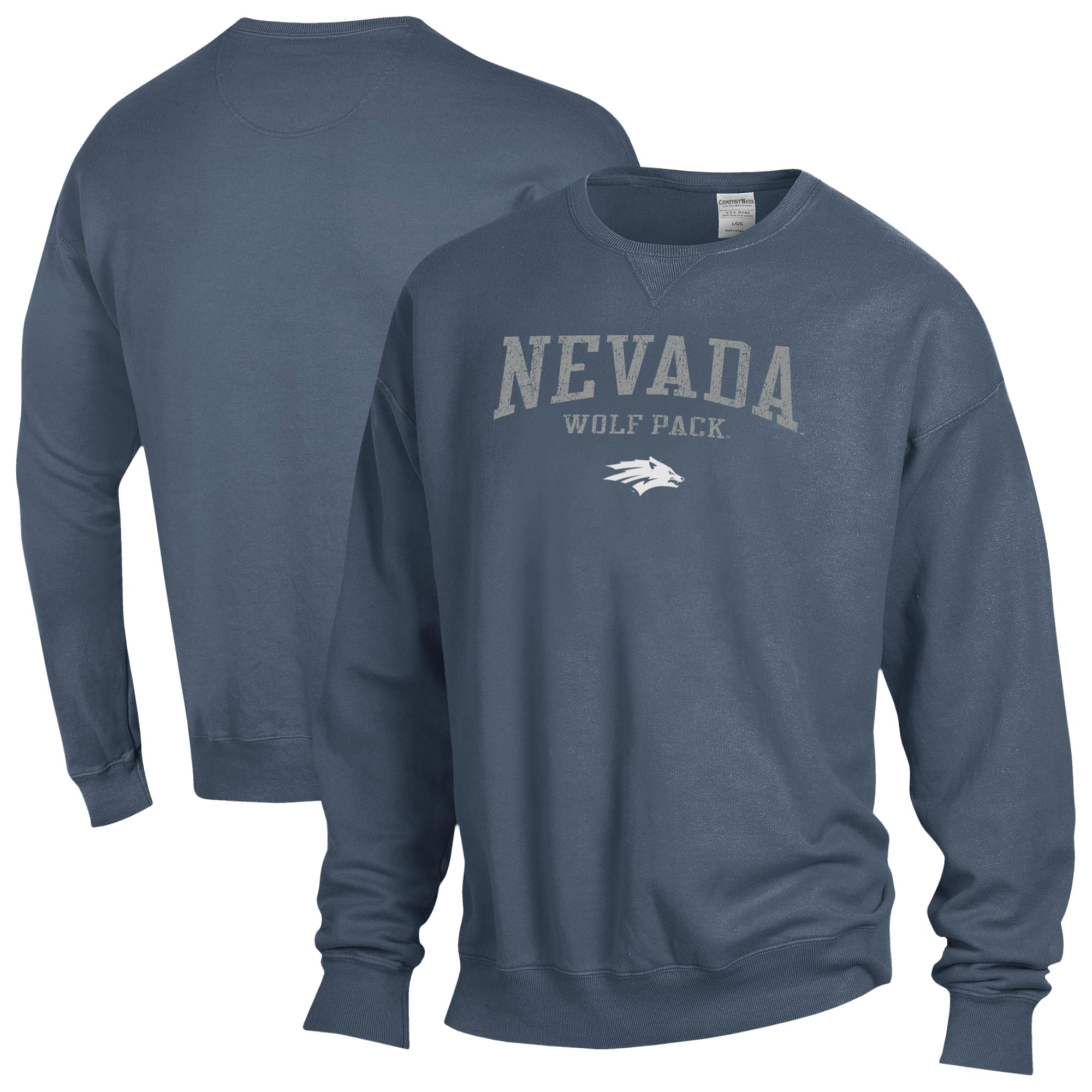 Men's ComfortWash  Navy Nevada Wolf Pack Fleece Sweatshirt