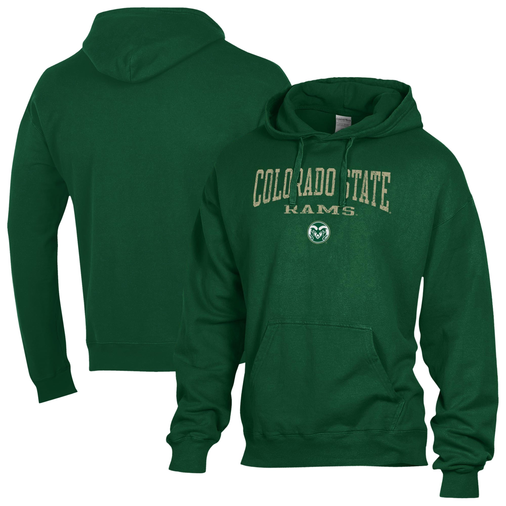 Men's ComfortWash  Green Colorado State Rams Fleece Hoodie
