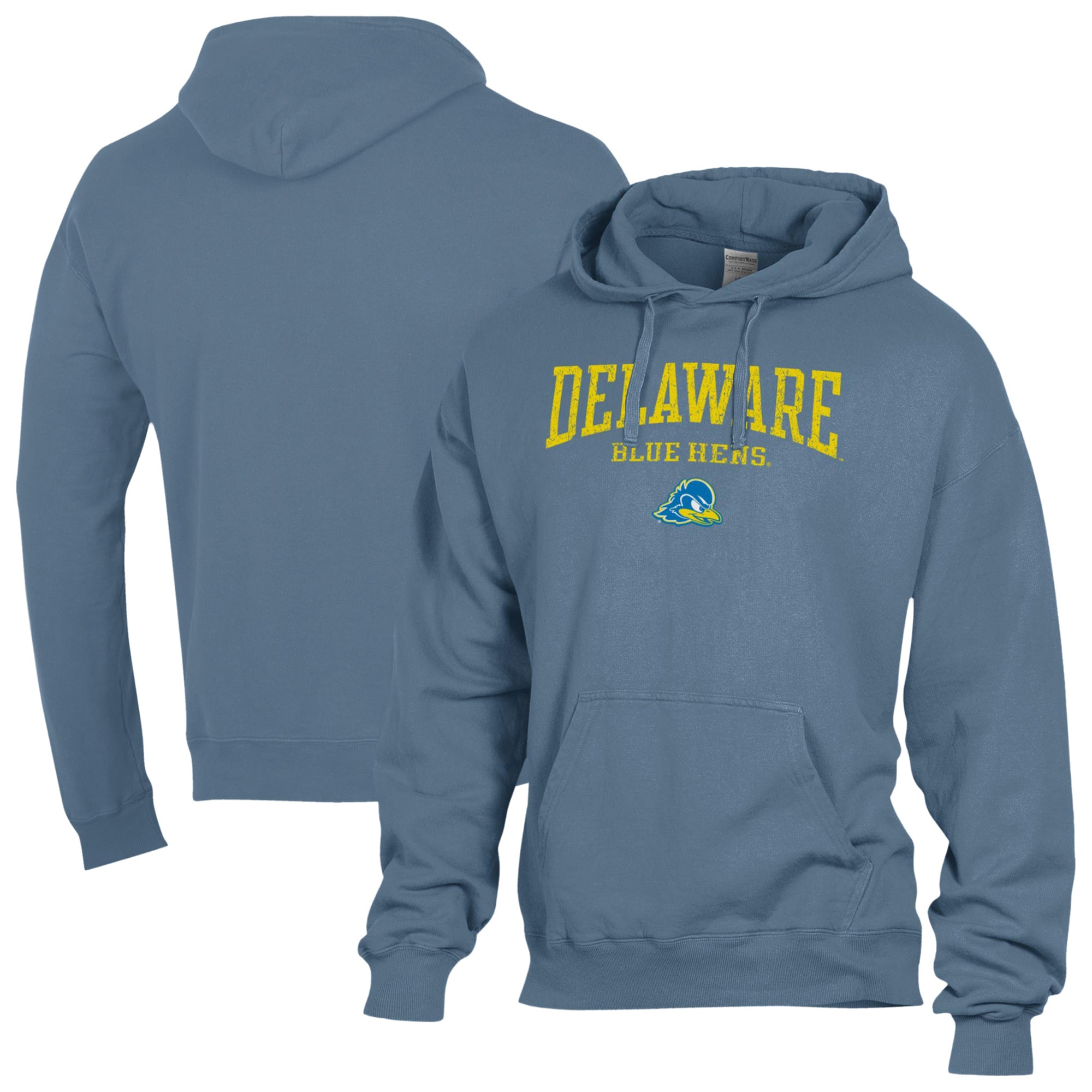 Men's ComfortWash  Blue Delaware Fightin' Blue Hens Fleece Hoodie