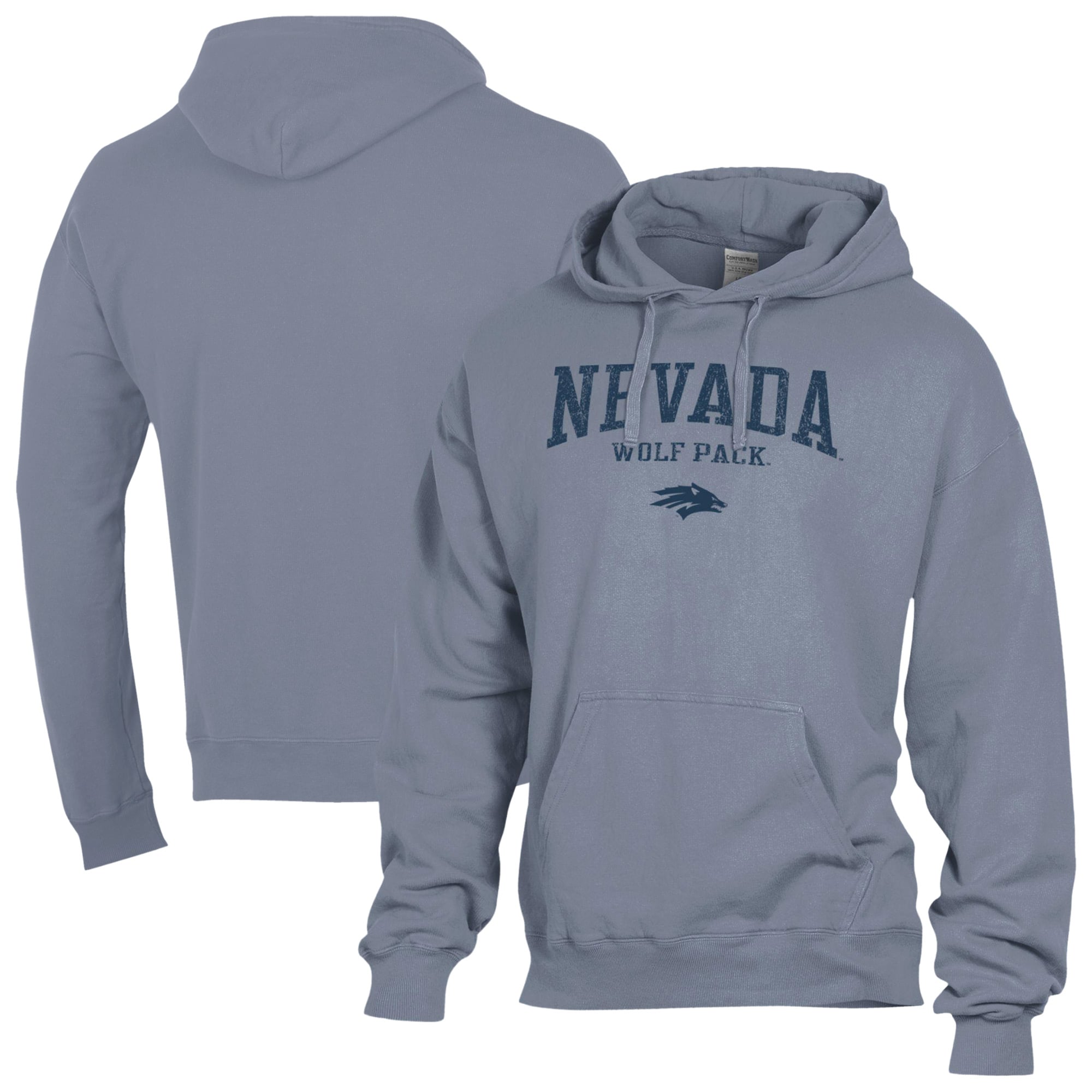 Men's ComfortWash  Gray Nevada Wolf Pack Fleece Hoodie