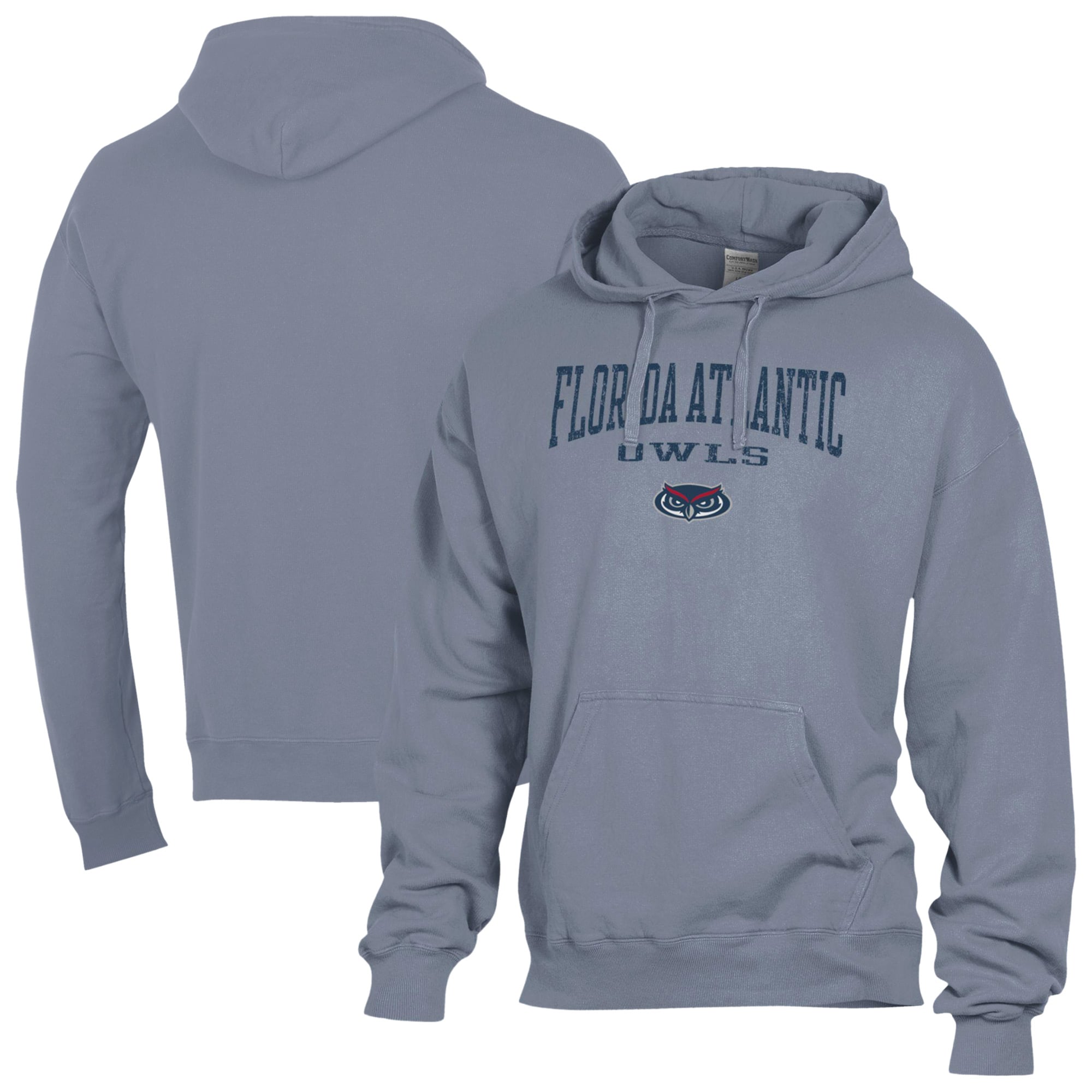 Men's ComfortWash  Gray Florida Atlantic Owls Fleece Hoodie