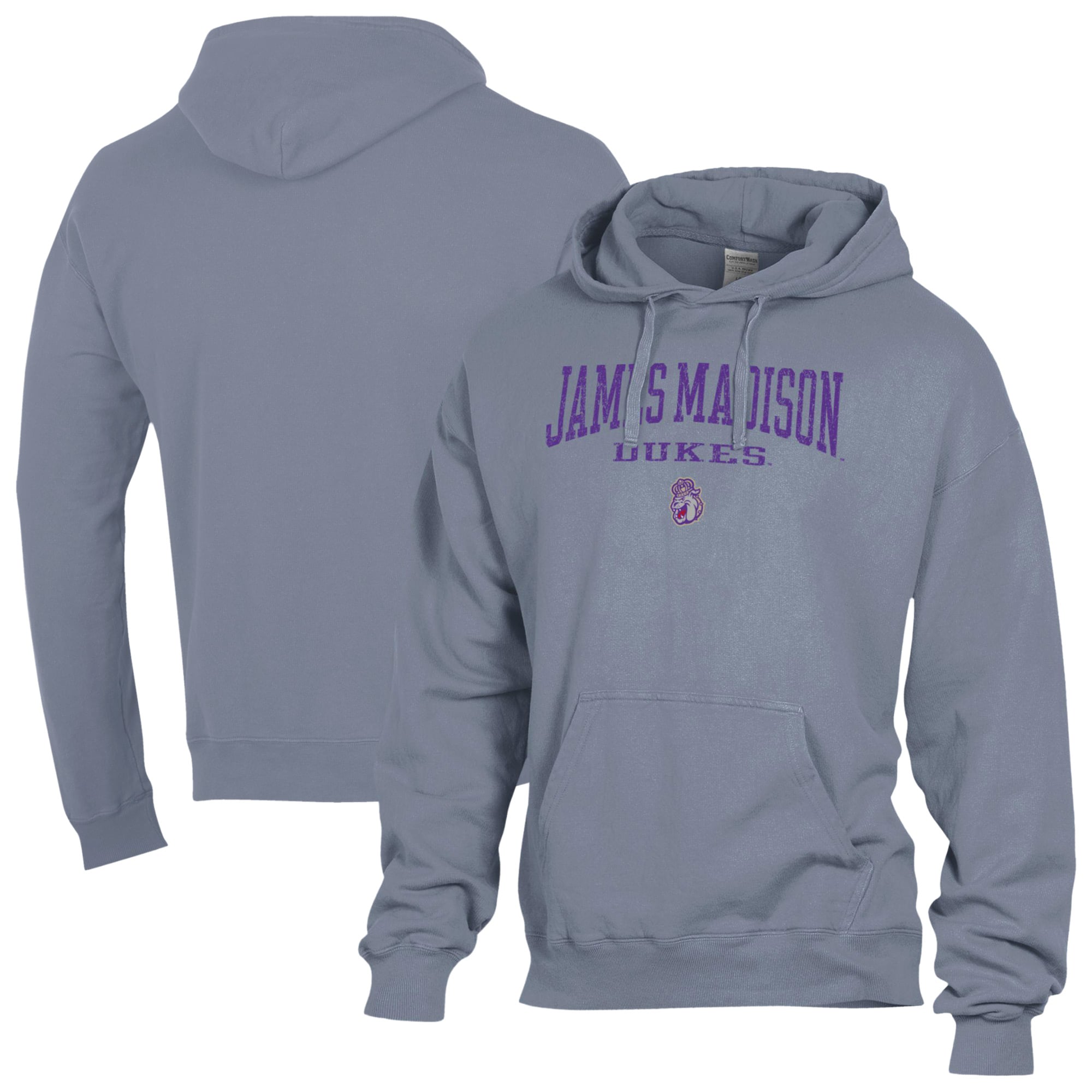 Men's ComfortWash  Gray James Madison Dukes Fleece Hoodie
