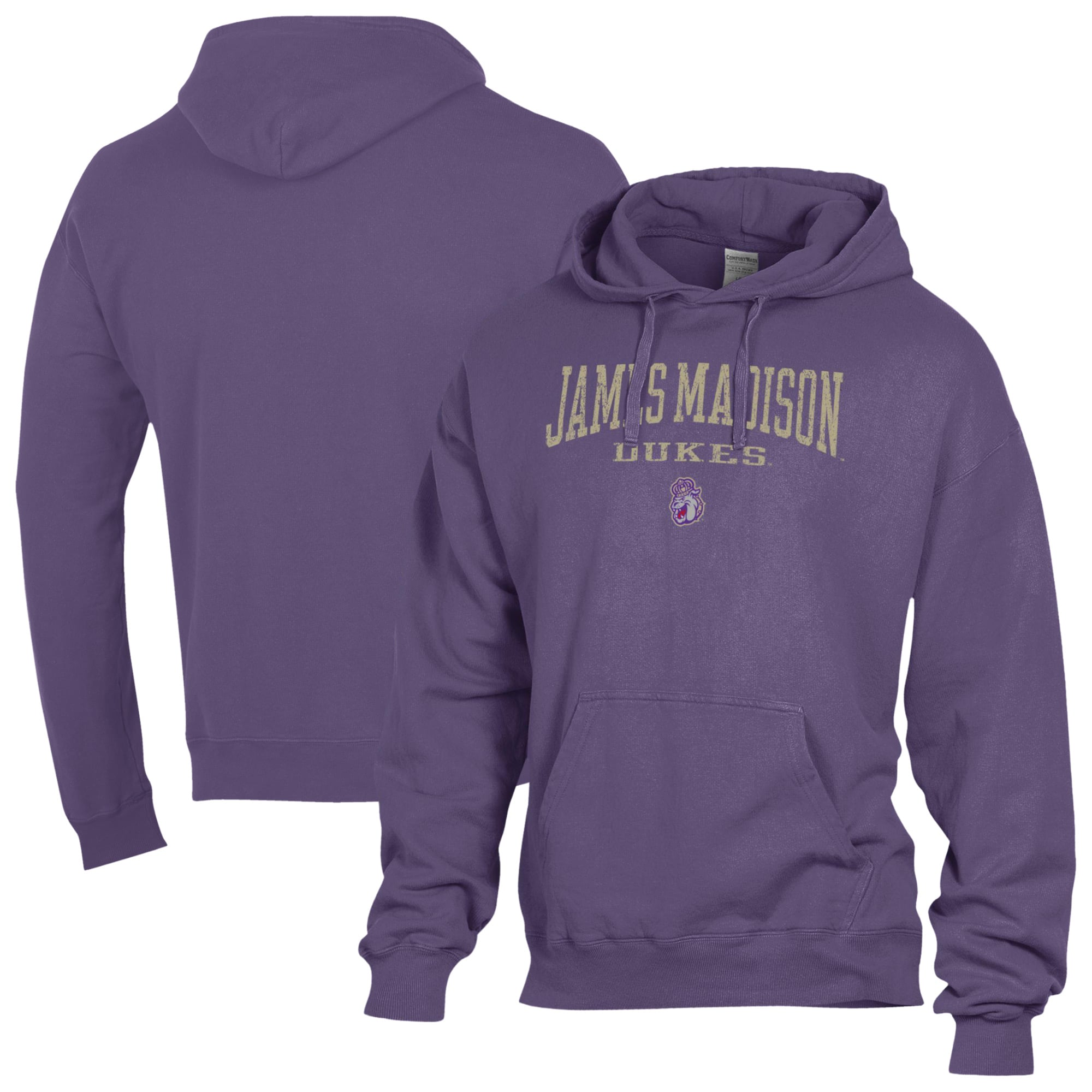 Men's ComfortWash  Purple James Madison Dukes Fleece Hoodie