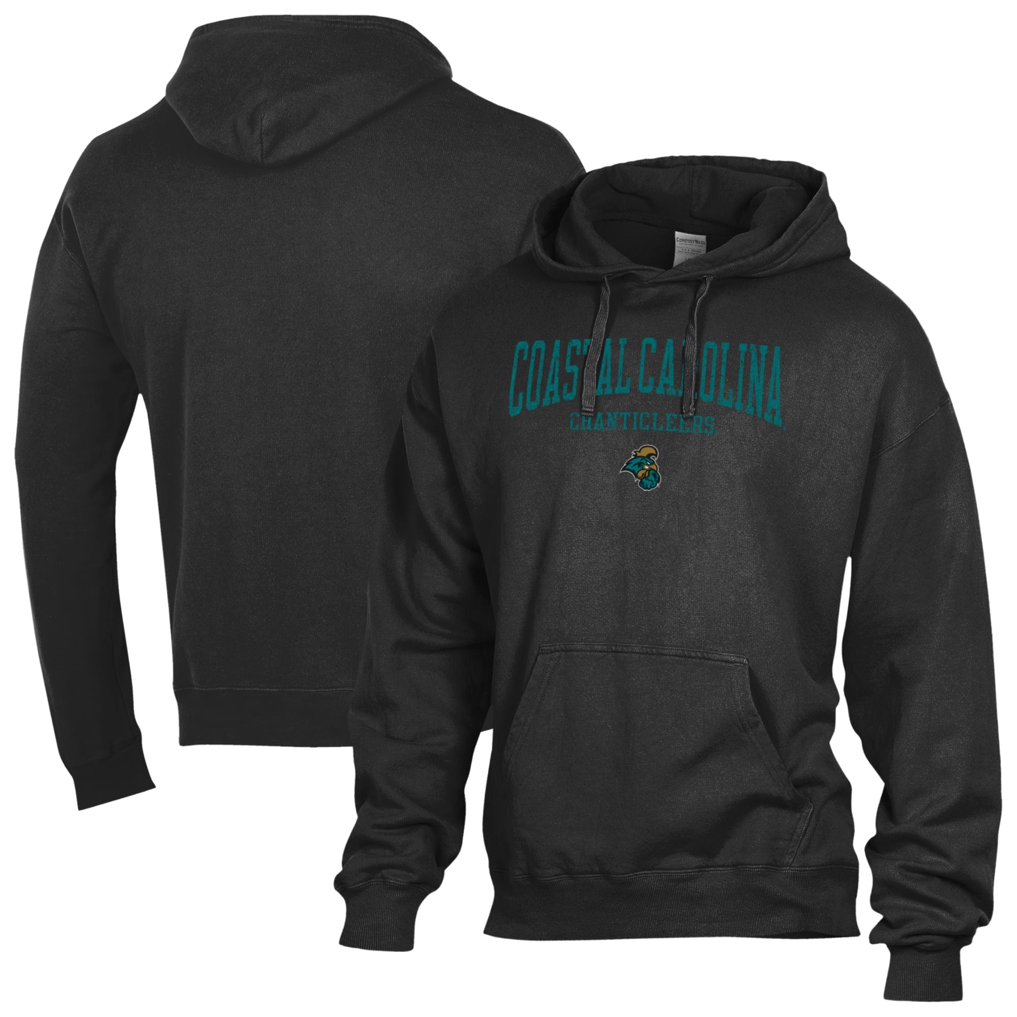 Men's ComfortWash  Black Coastal Carolina Chanticleers Fleece Hoodie