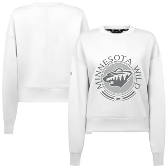Women's Levelwear White Minnesota Wild Slate & Snow Sponge Tri-Blend Sweatshirt