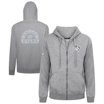 Men's Levelwear Gray Dallas Stars Podium Chenille Logo Full-Zip Hoodie