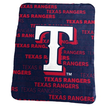 Logo Brands Texas Rangers 50" x 60" Classic Fleece Throw Blanket