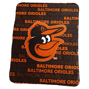 "Logo Brands Baltimore Orioles 50"" x 60"" Classic Fleece Throw Blanket"
