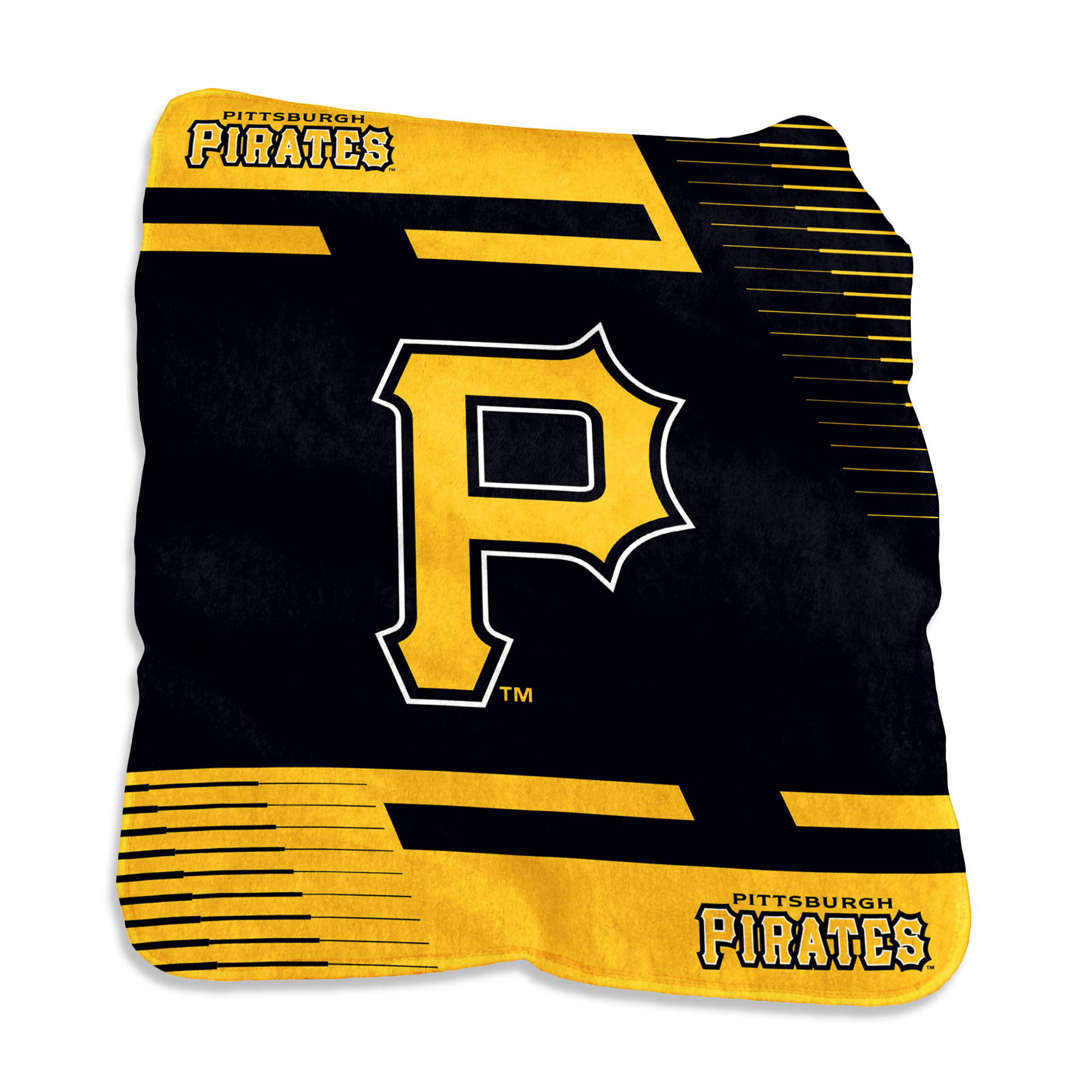 Logo Brands Pittsburgh Pirates 50" x 60" Raschel Double Stripe Throw Blanket