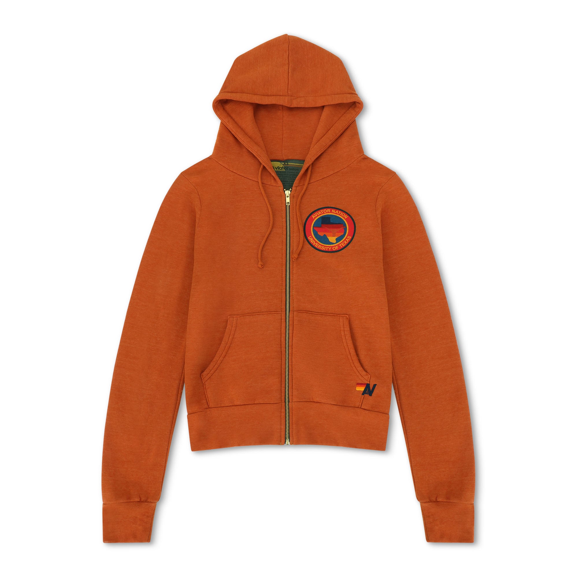 Unisex Aviator Nation  Texas Orange Texas Longhorns Tri-Blend Full-Zip Hoodie