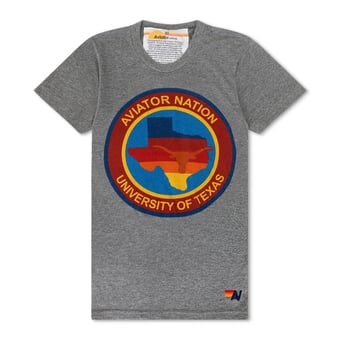 Unisex Aviator Nation  Heather Gray Texas Longhorns Tri-Blend T-Shirt