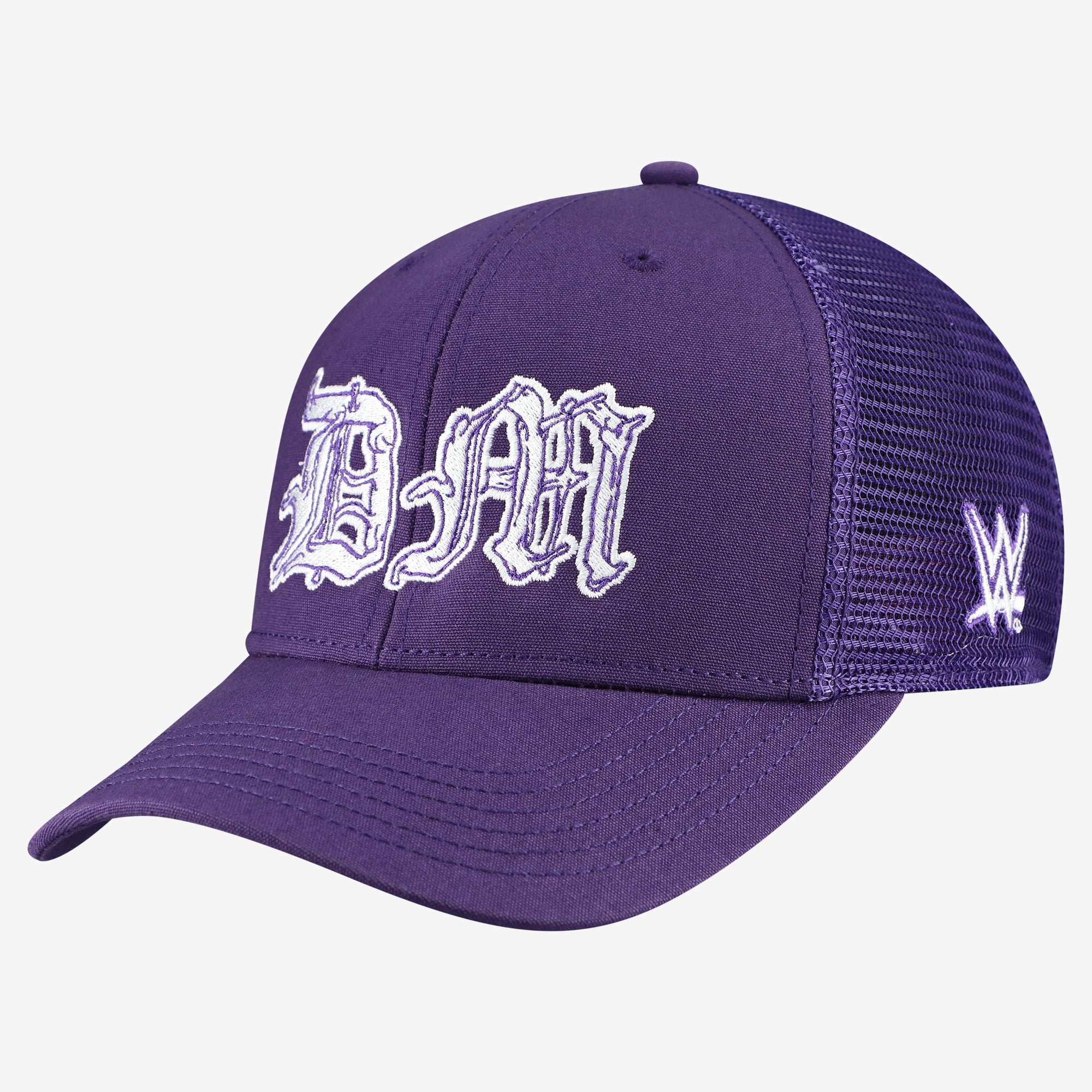 Men's Purple Dominik Mysterio Gothic Initials Mid-Pro Trucker Snapback Hat