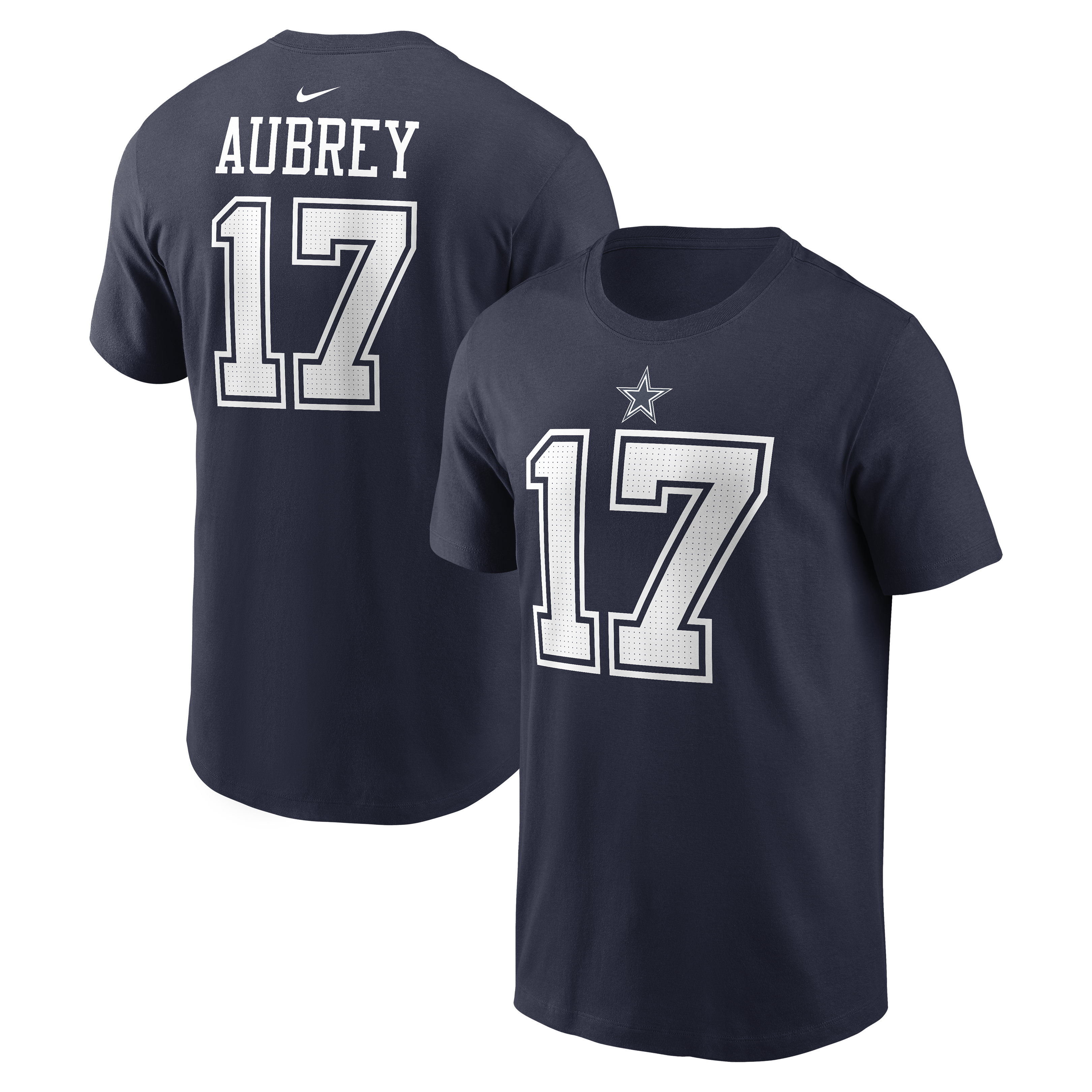 Men's Nike Brandon Aubrey Navy Dallas Cowboys Name & Number T-Shirt