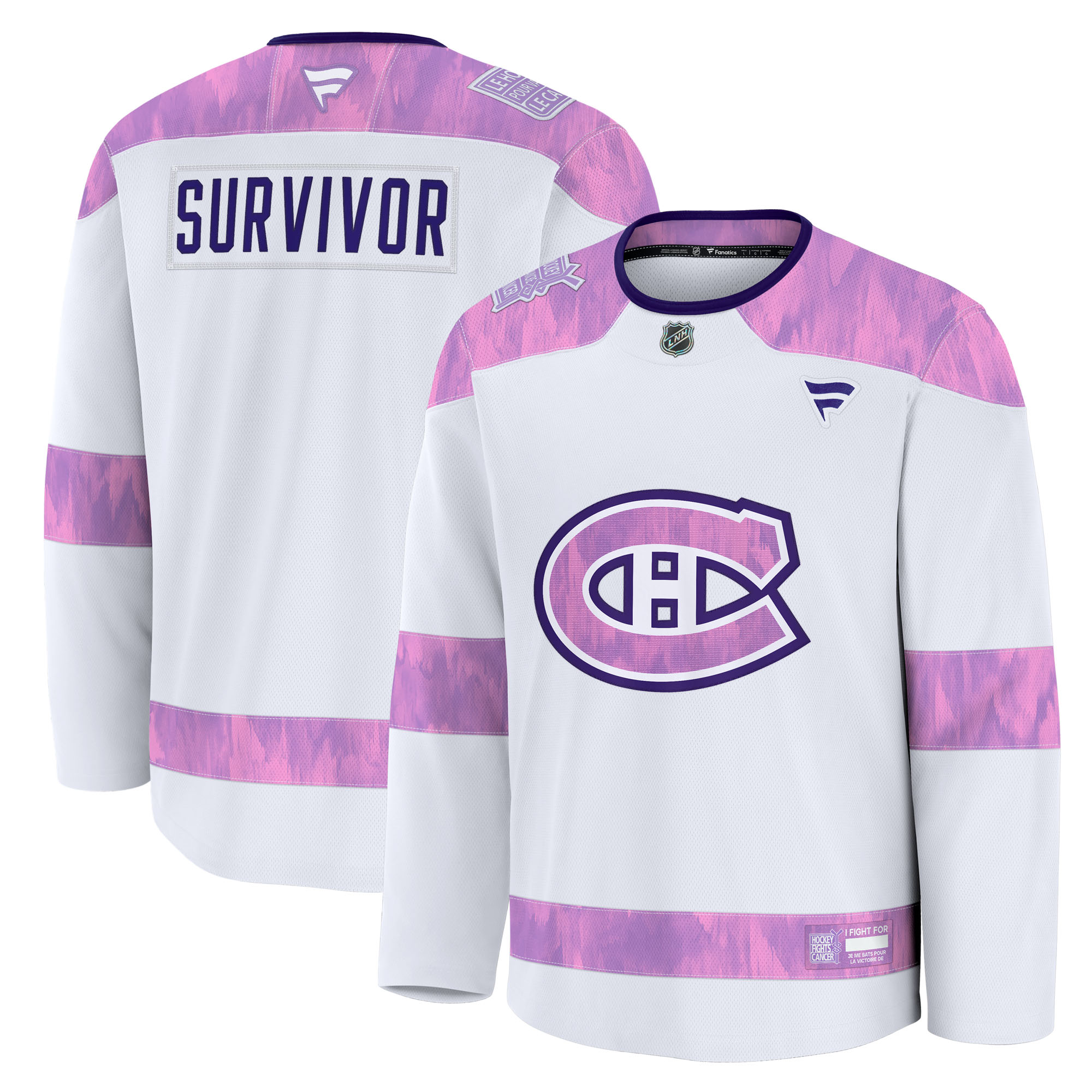 Men’s Fanatics White Montreal Canadiens Hockey Fights Cancer Survivor Practice Jersey Men’s Fanatics White Montreal Canadiens Hockey Fights Cancer Survivor Practice Jersey