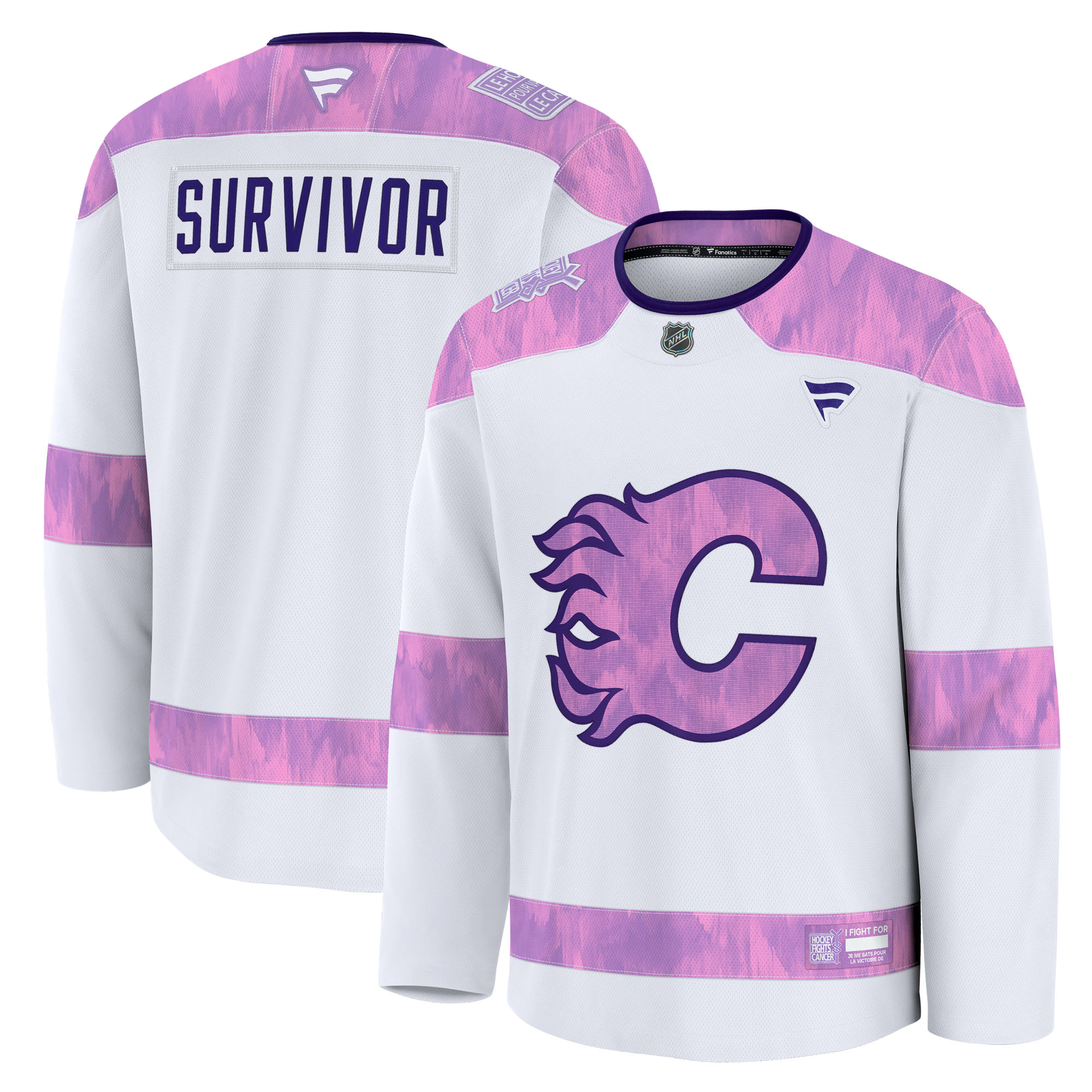 Men’s Fanatics White Calgary Flames Hockey Fights Cancer Survivor Practice Jersey Men’s Fanatics White Calgary Flames Hockey Fights Cancer Survivor Practice Jersey