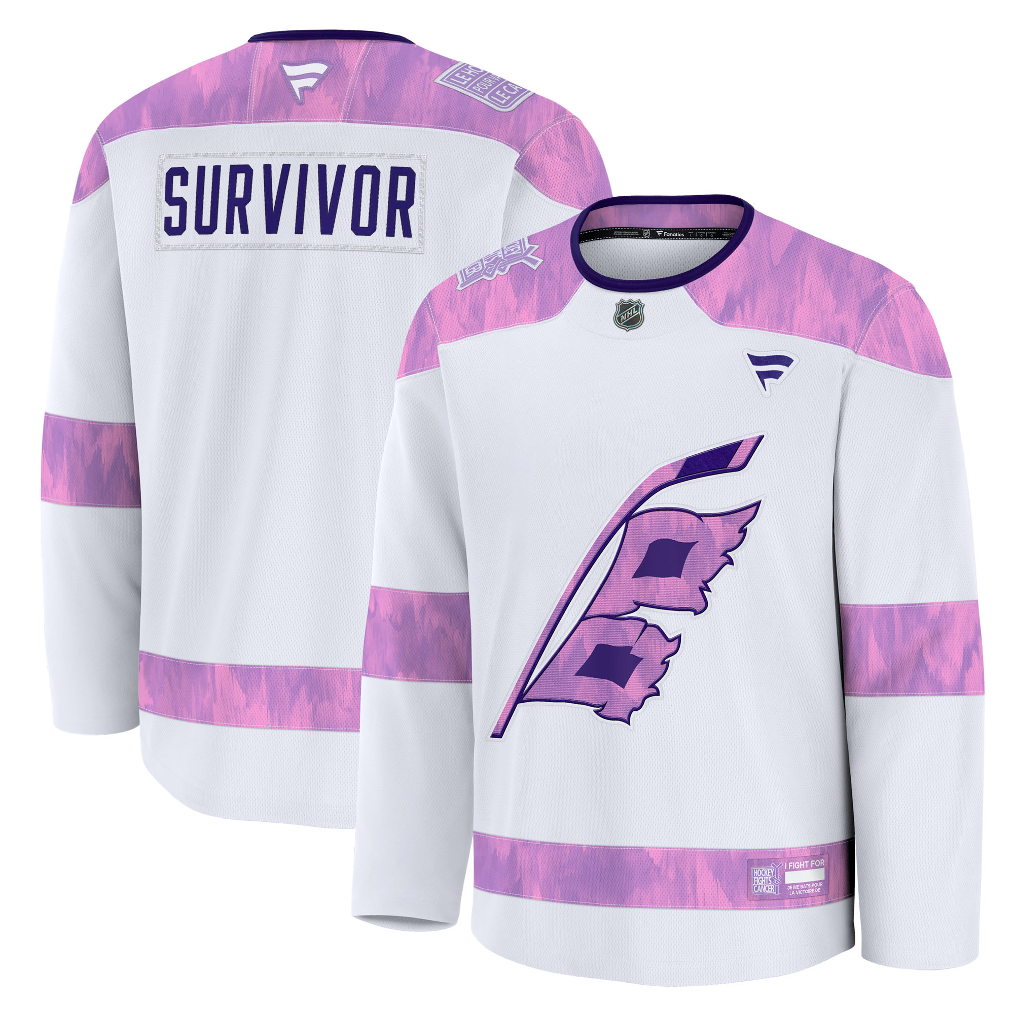 Men’s Fanatics White Carolina Hurricanes Hockey Fights Cancer Survivor Practice Jersey Men’s Fanatics White Carolina Hurricanes Hockey Fights Cancer Survivor Practice Jersey